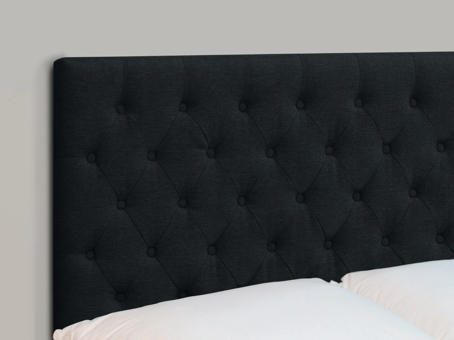 BARBARA QUEEN Stand-alone Fabric Headboard - CHARCOAL - Image 2