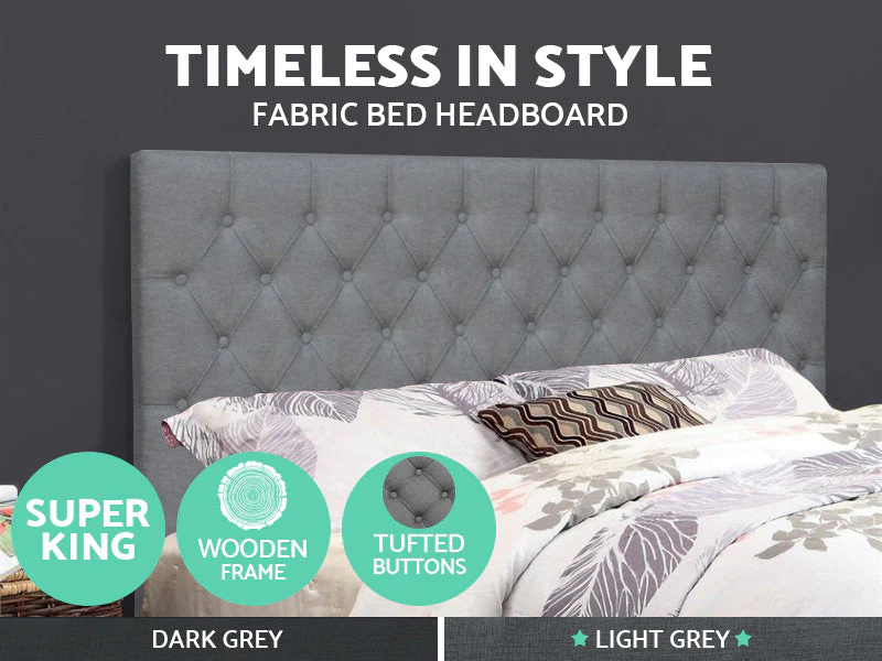 BARBARA SUPER KING Stand-alone Fabric Headboard - GREY - Image 19