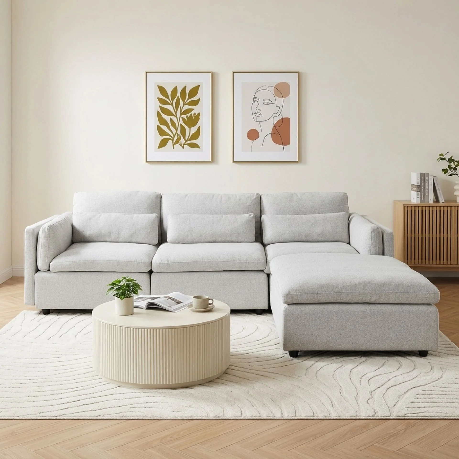 Barmouth Modular Sofa - Silver Grey - Image 4