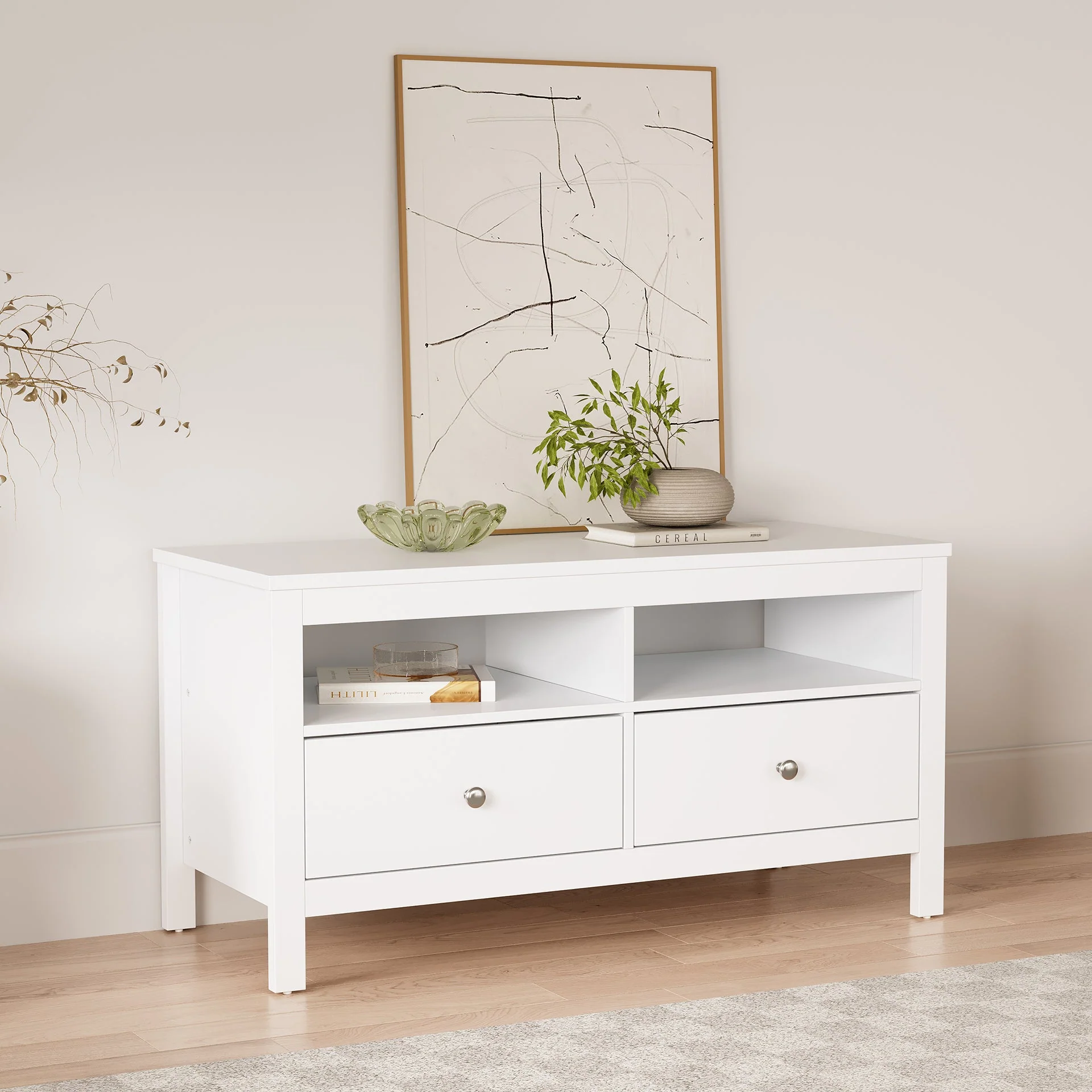 Barrett 1.1m Entertainment Unit - White - Image 2