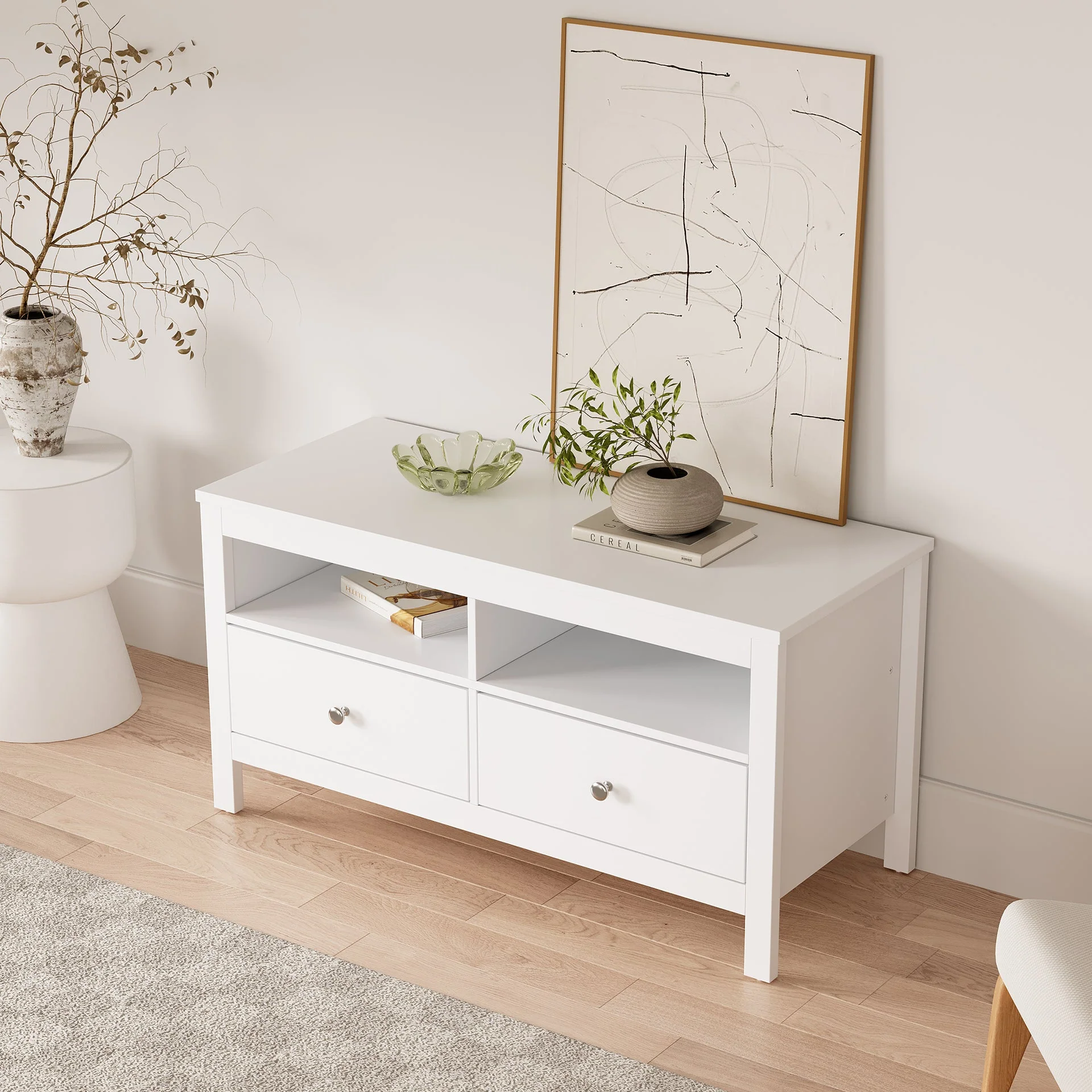 Barrett 1.1m Entertainment Unit - White - Image 3