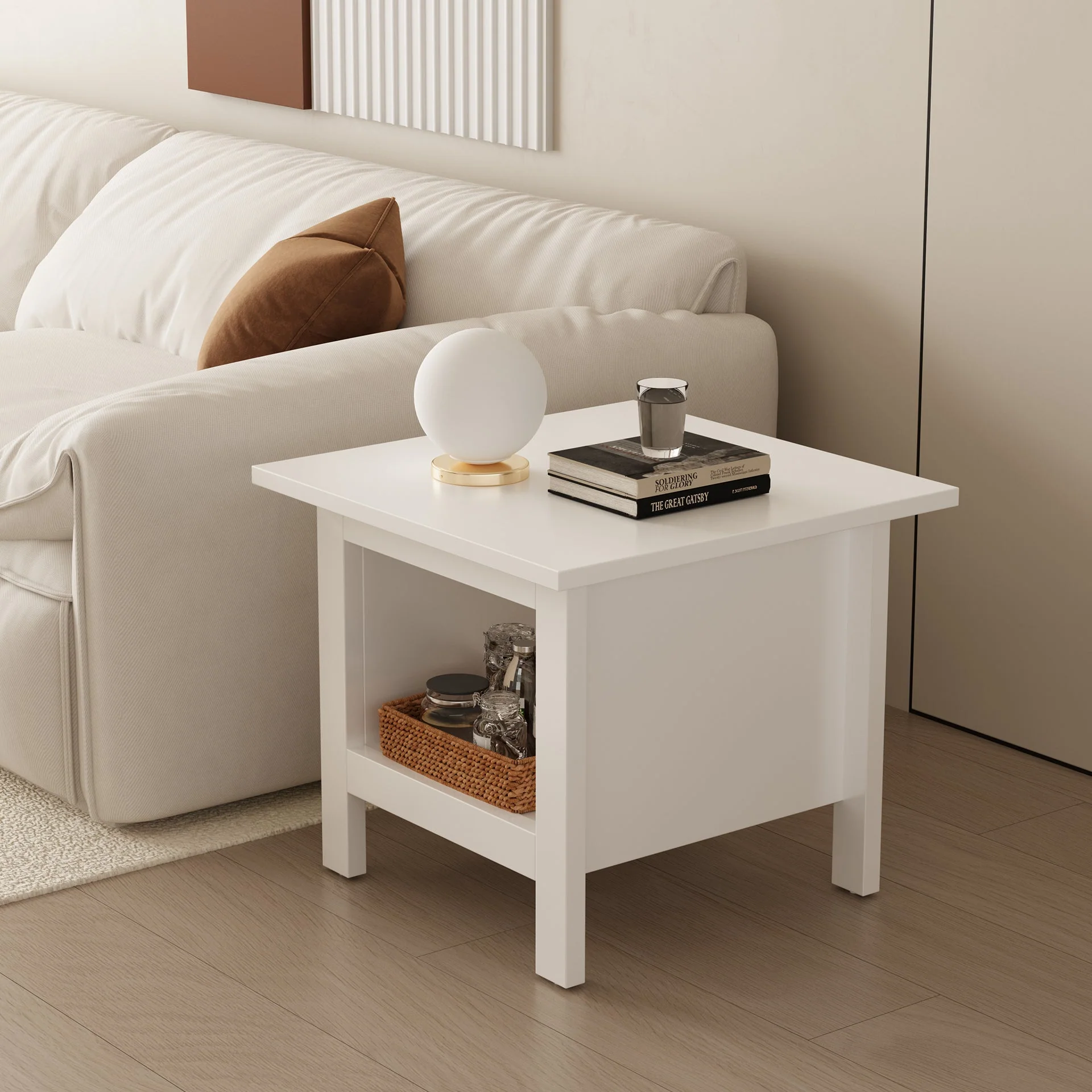 Barrett Bedside Table End Table - White - Image 2
