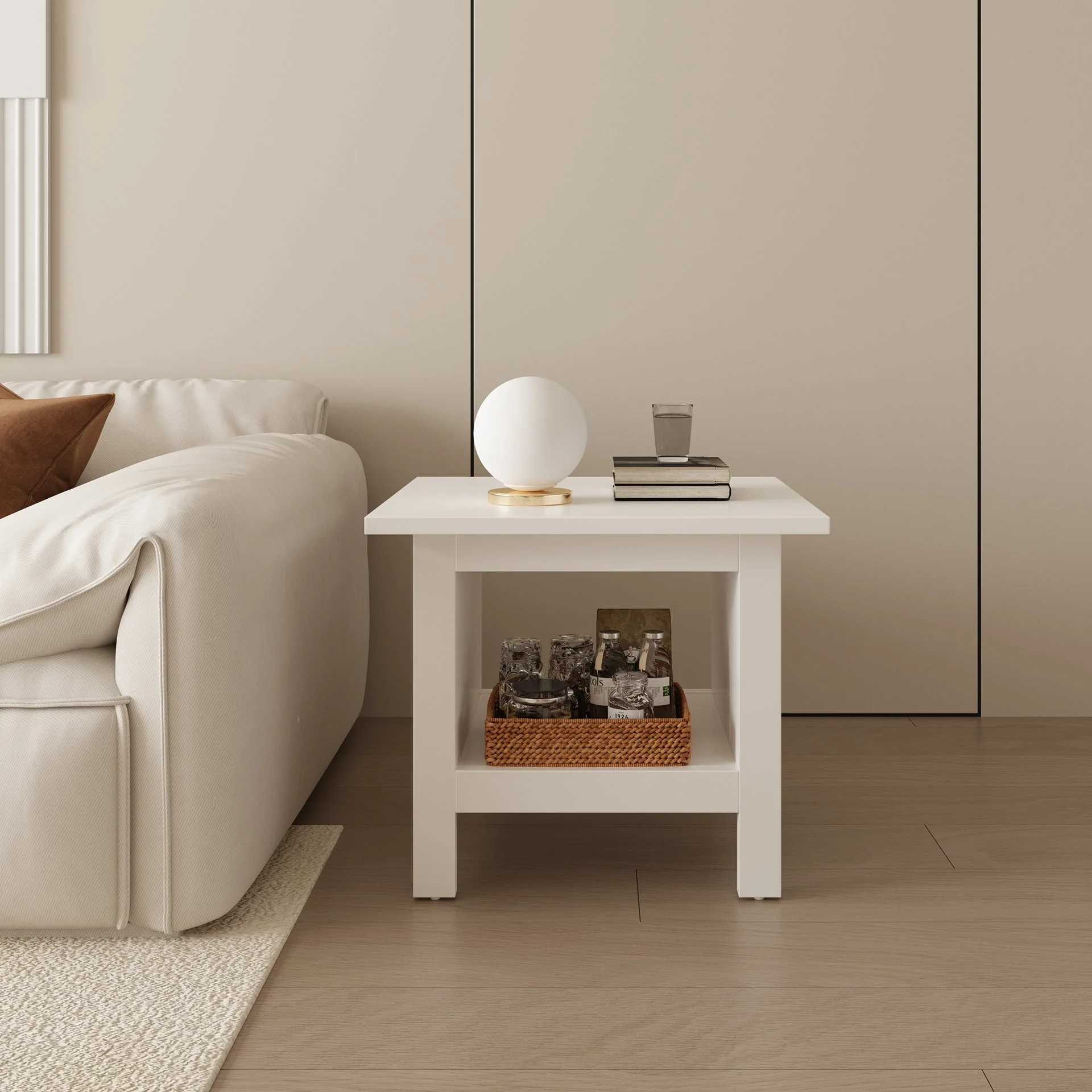 Barrett Bedside Table End Table - White - Image 3