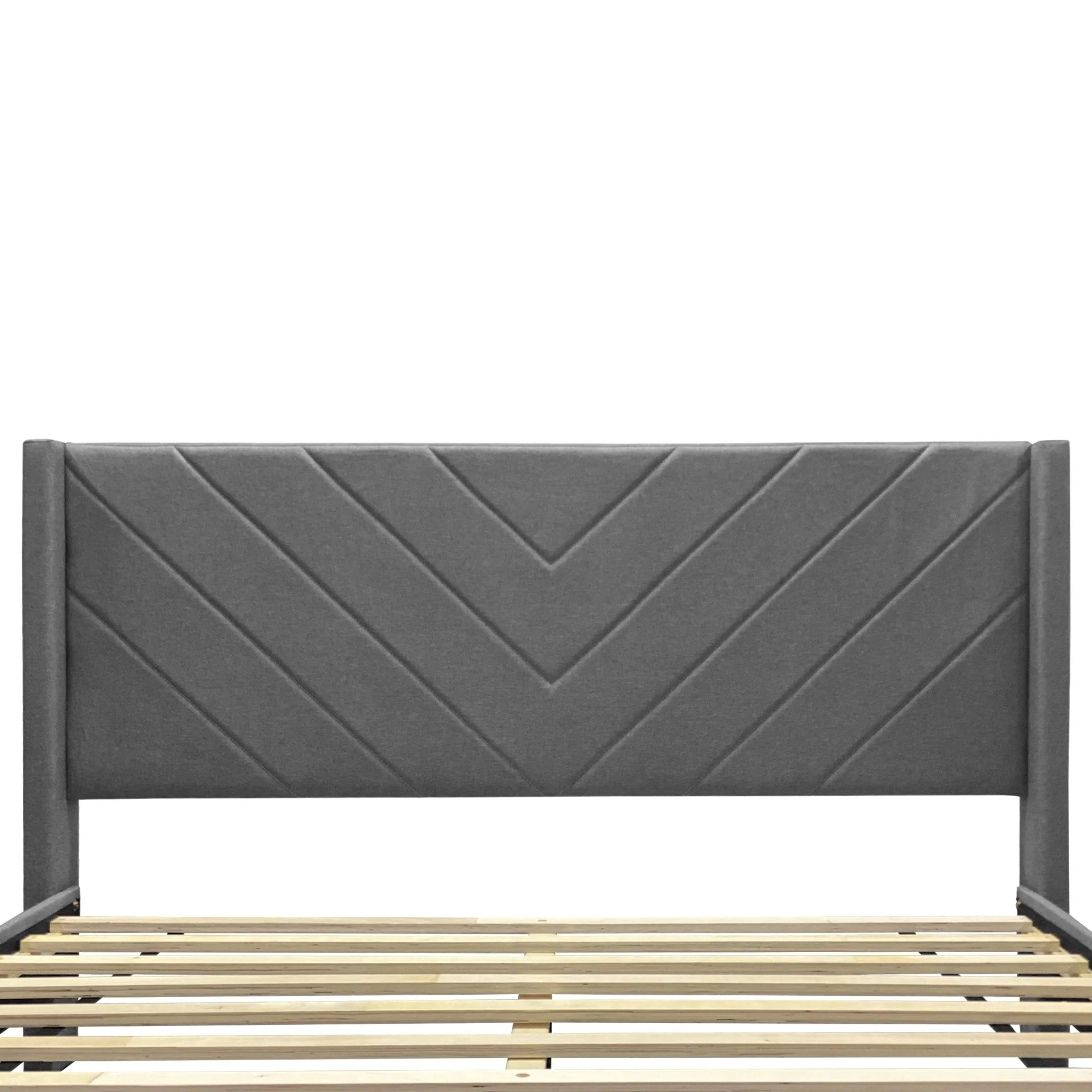 Bassie Queen Bed Frame - Light Grey - Image 10