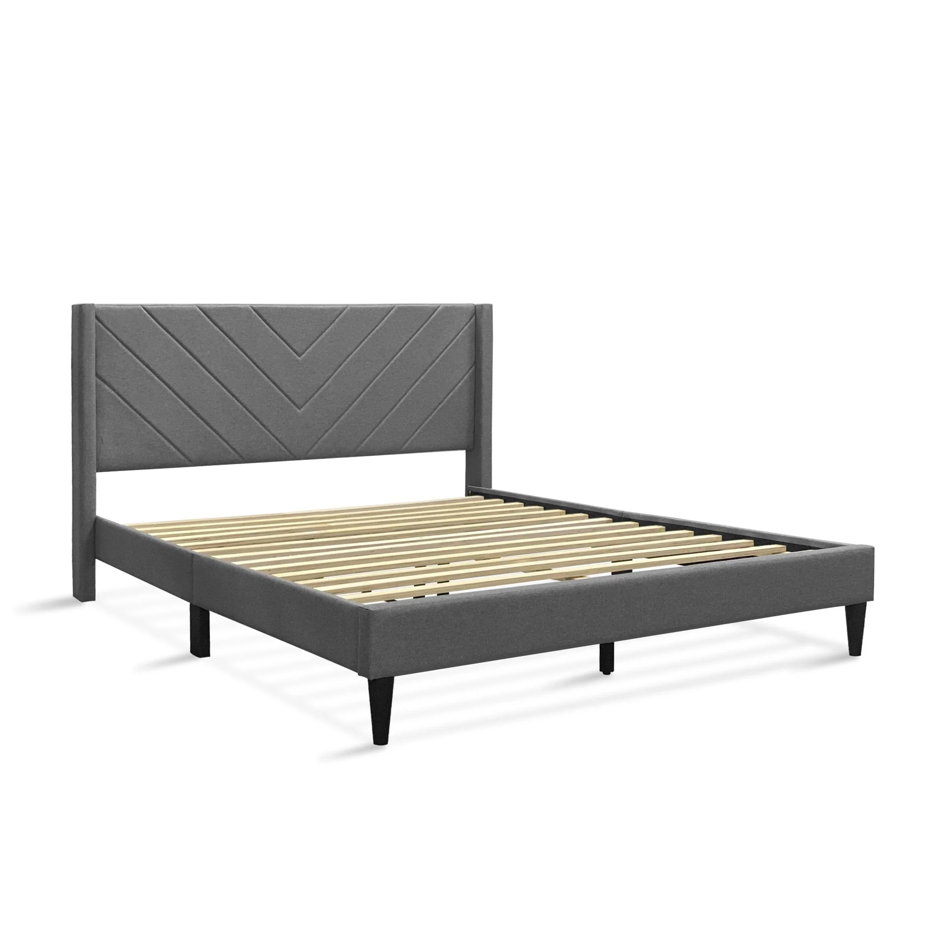 Bassie Queen Bed Frame - Light Grey - Image 7