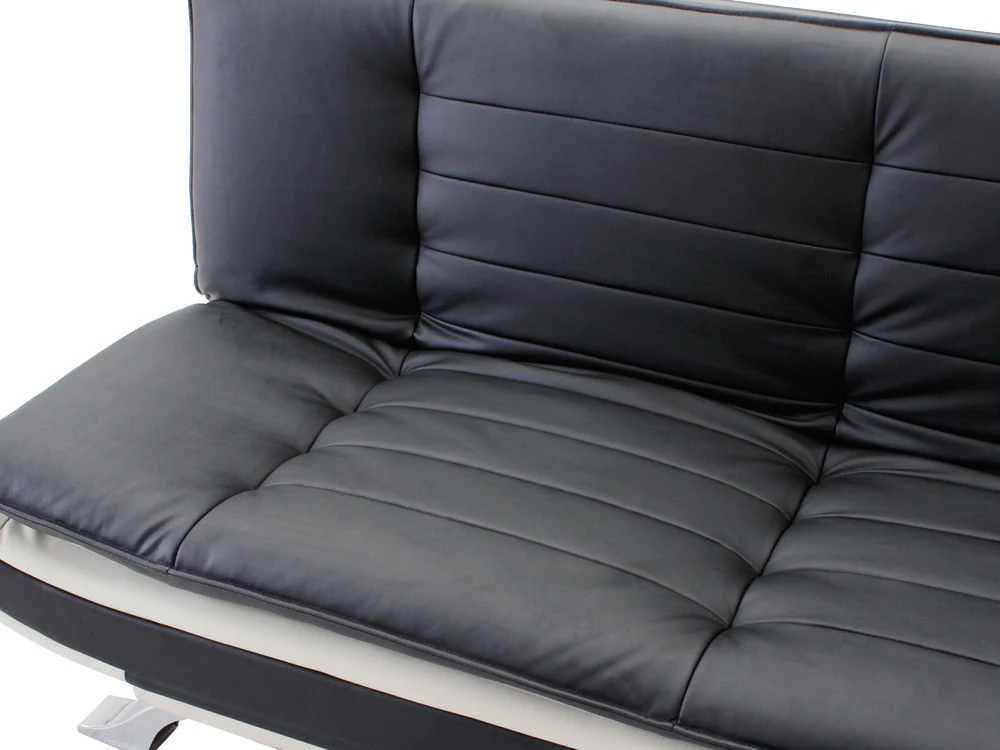 BetaLife 3-Seater PU Sofa Bed BLACK + CREAM - Image 6
