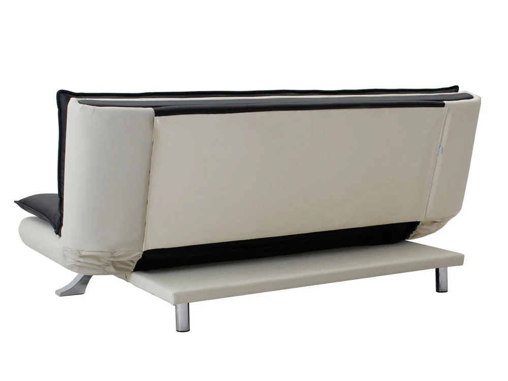 BetaLife 3-Seater PU Sofa Bed BLACK + CREAM - Image 8