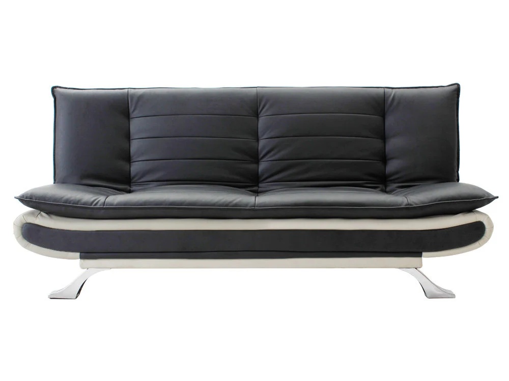 BetaLife 3-Seater PU Sofa Bed BLACK + CREAM - Image 9