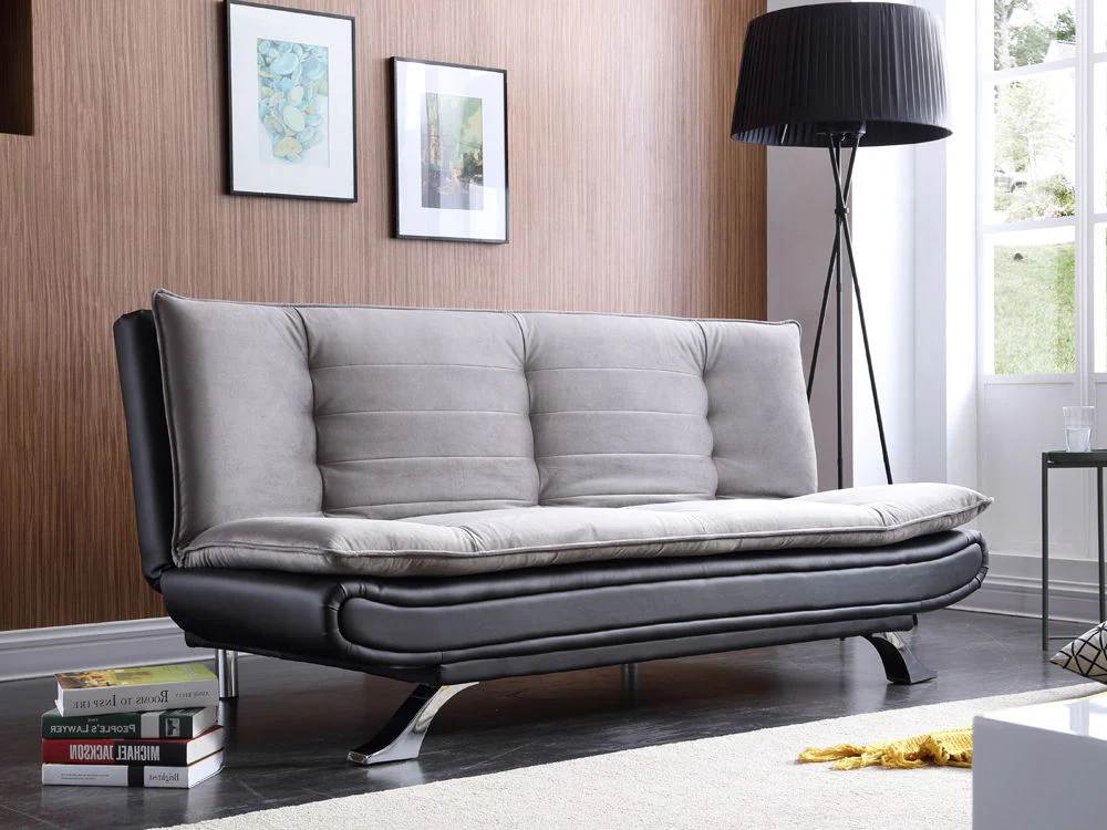 BetaLife 3-Seater Sofa BLACK + GREY