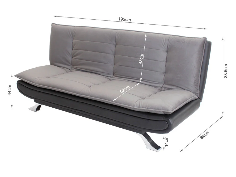 BetaLife 3-Seater Sofa BLACK + GREY - Image 11