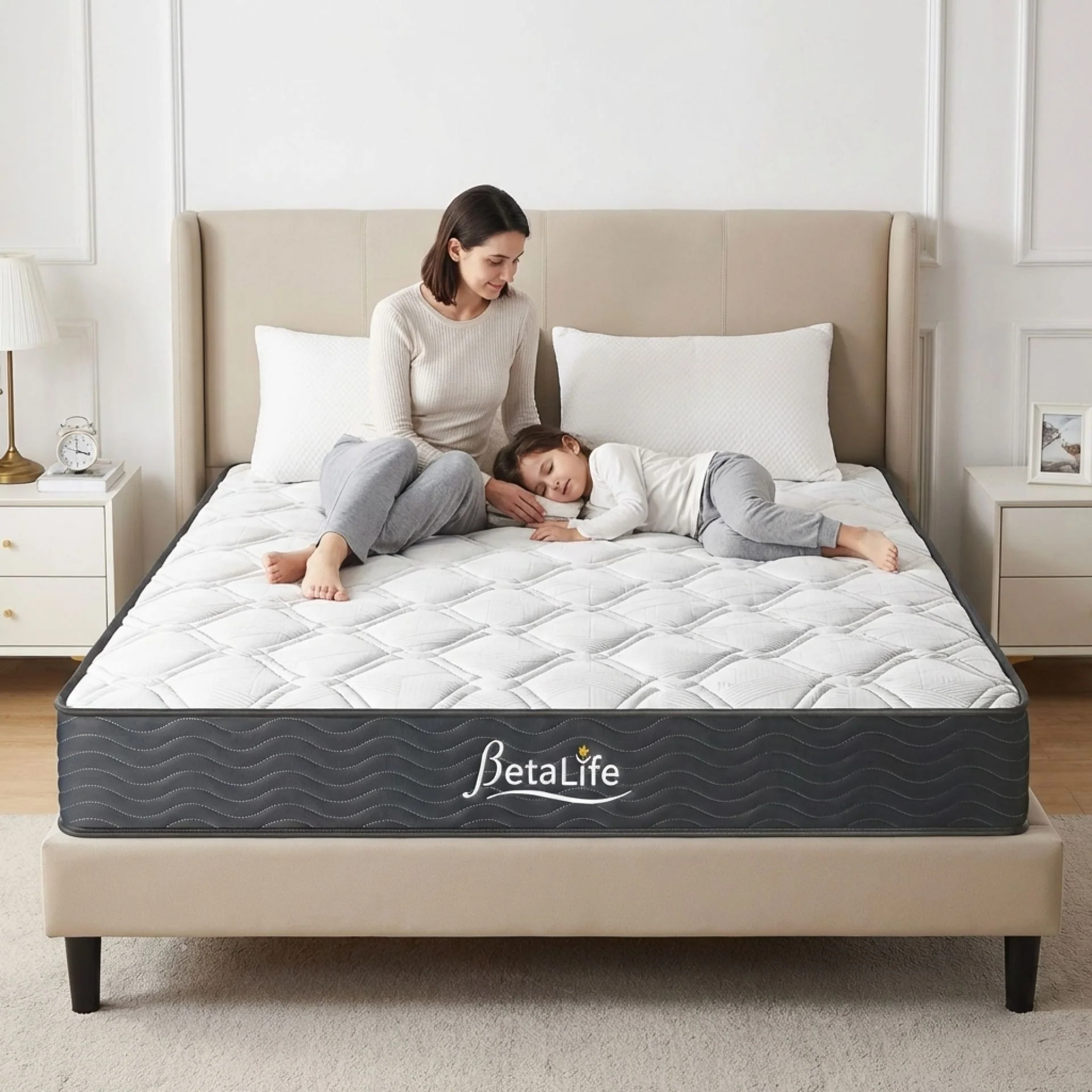 Basics Plus Bonnell Spring Mattress with Pillow - Queen