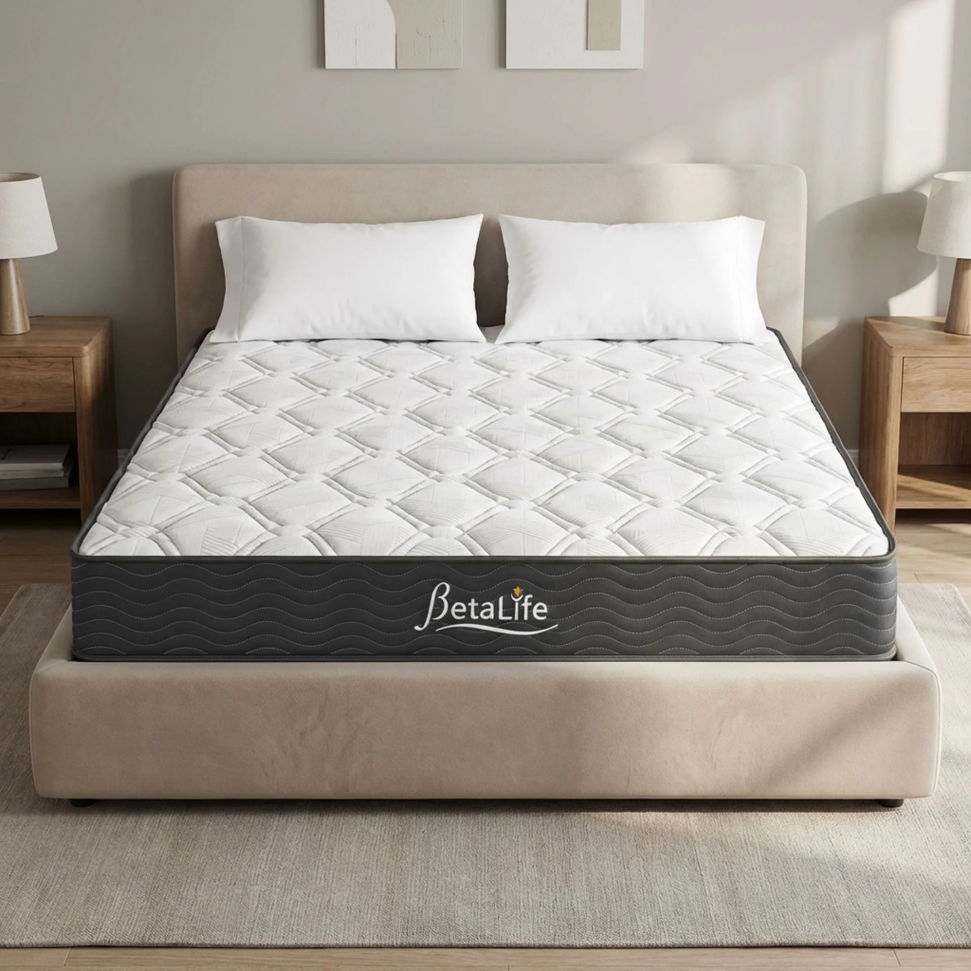 Basics Plus Bonnell Spring Mattress with Pillow - Queen - Image 4