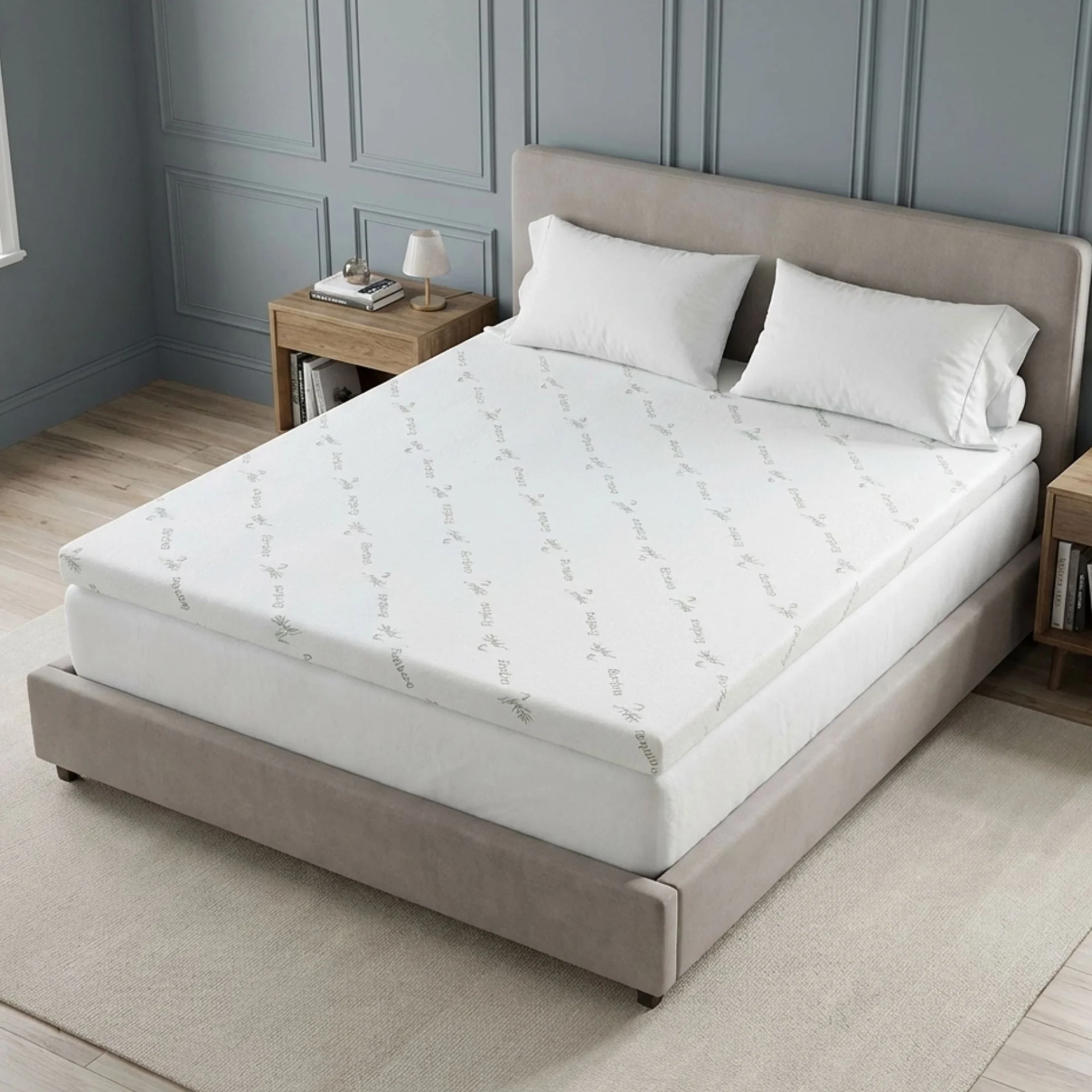 Comfort Plush Gel Memory Foam Mattress Topper - King - Image 2