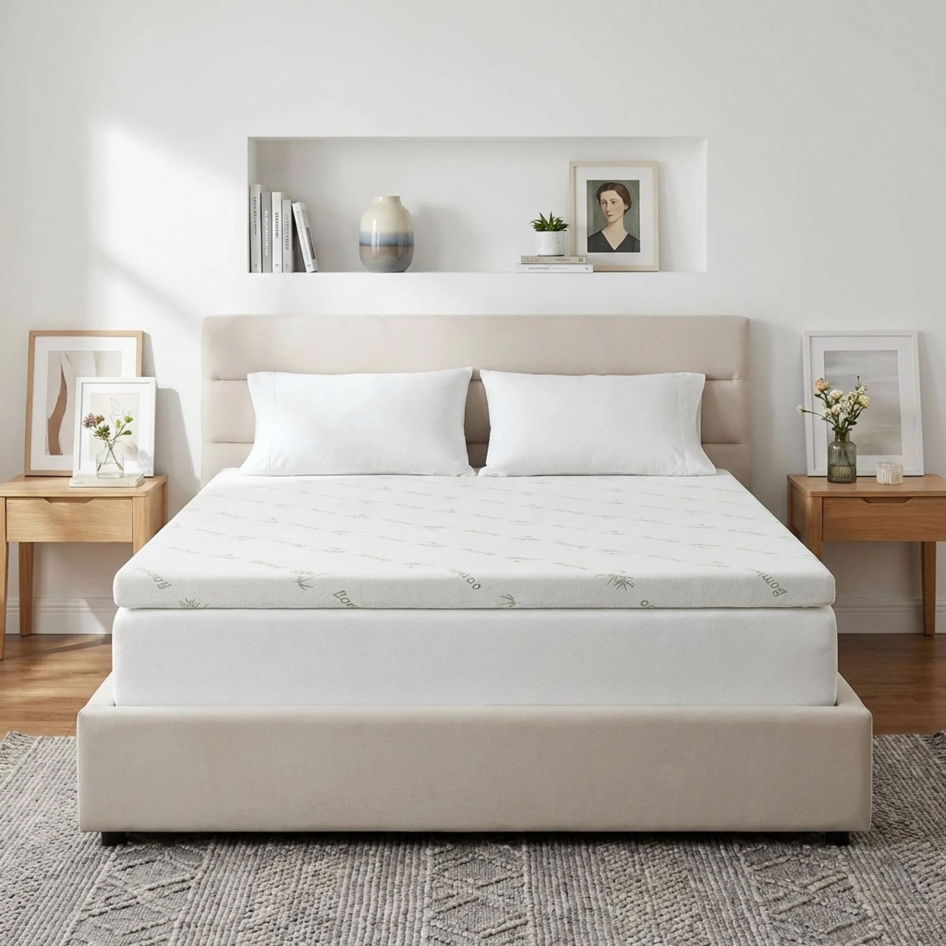 Comfort Plush Gel Memory Foam Mattress Topper - Queen