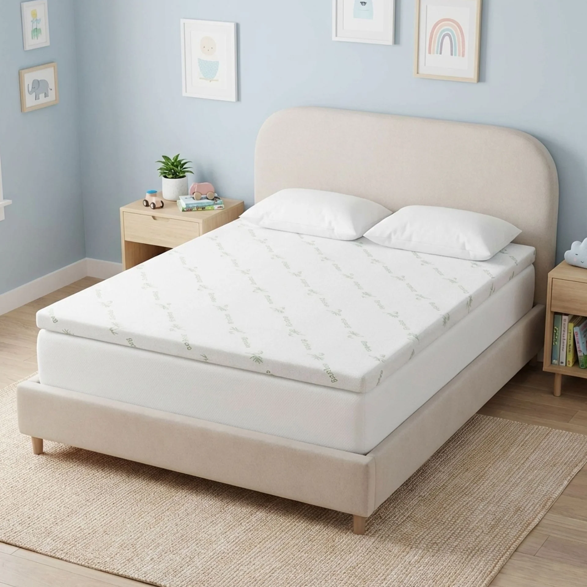 Comfort Plush Gel Memory Foam Mattress Topper - Queen - Image 2