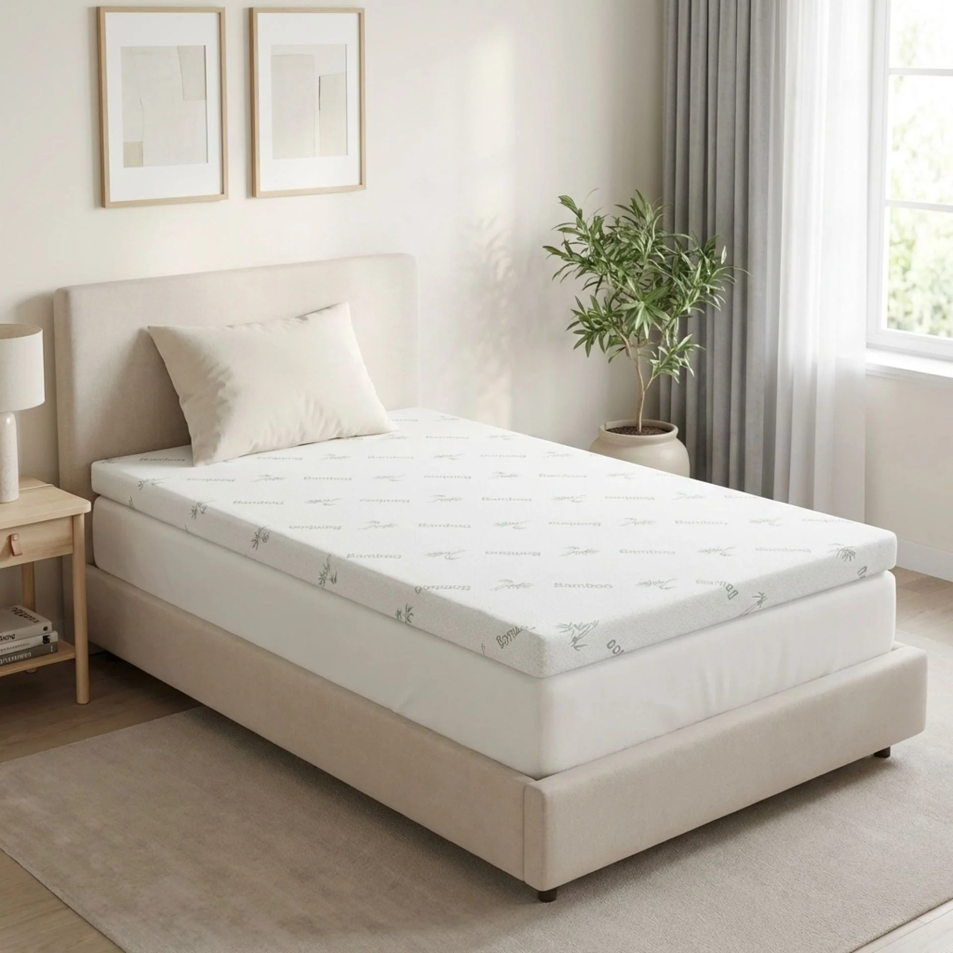 Comfort Plush Gel Memory Foam Mattress Topper - Single
