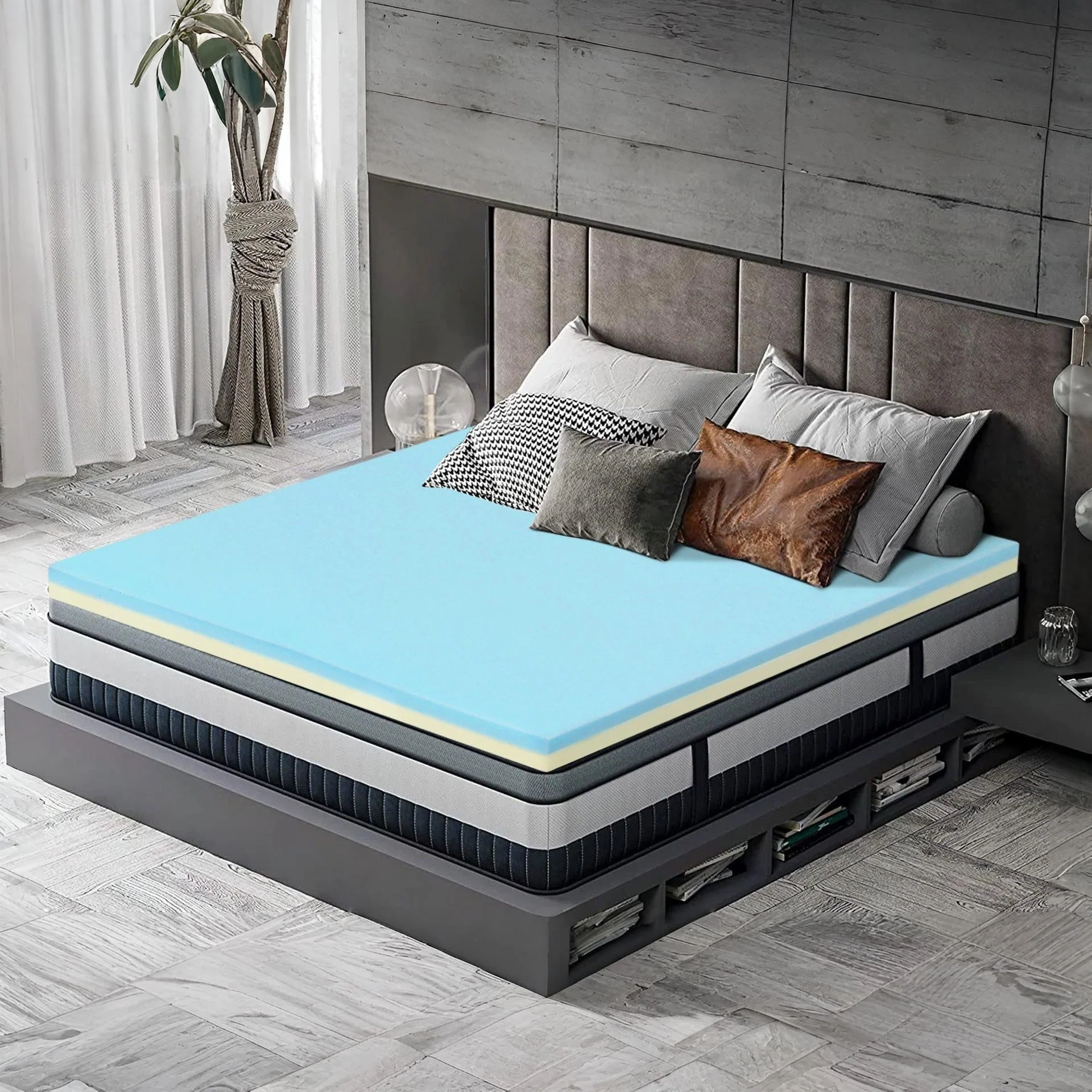 Dream Flip Dual Sided Memory Foam Mattress Topper - Super King - Image 3