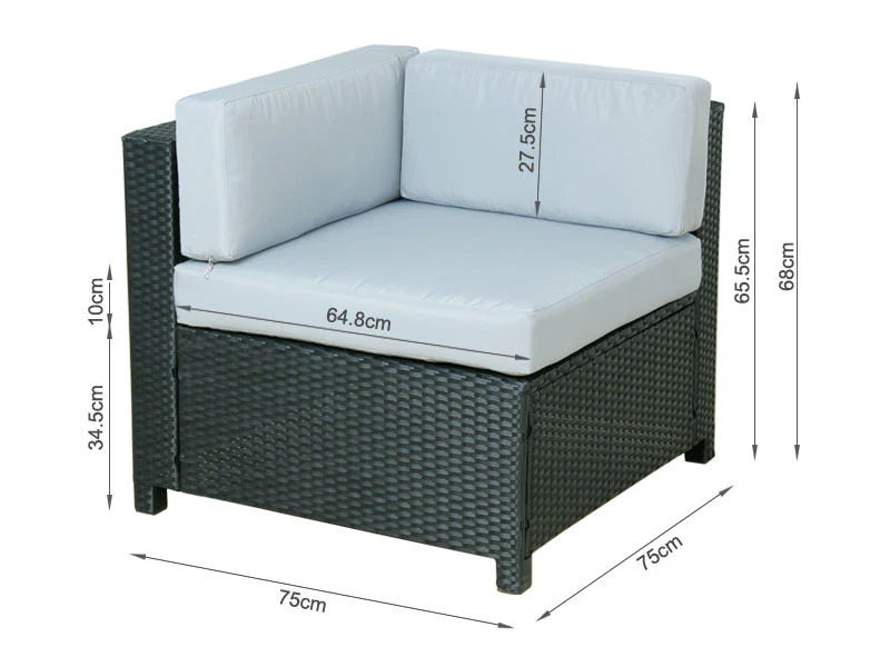 BetaLife Outdoor Rattan Sofa Set 5PCS - Image 4