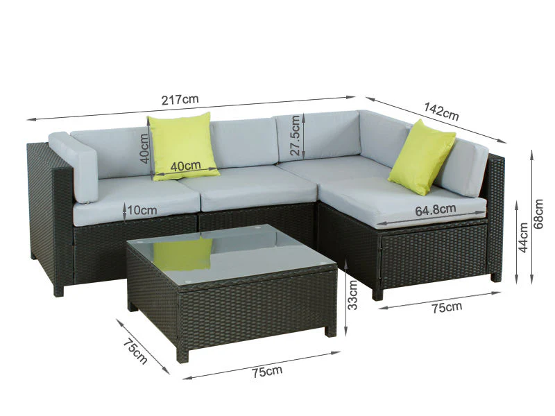 BetaLife Outdoor Rattan Sofa Set 5PCS - Image 7