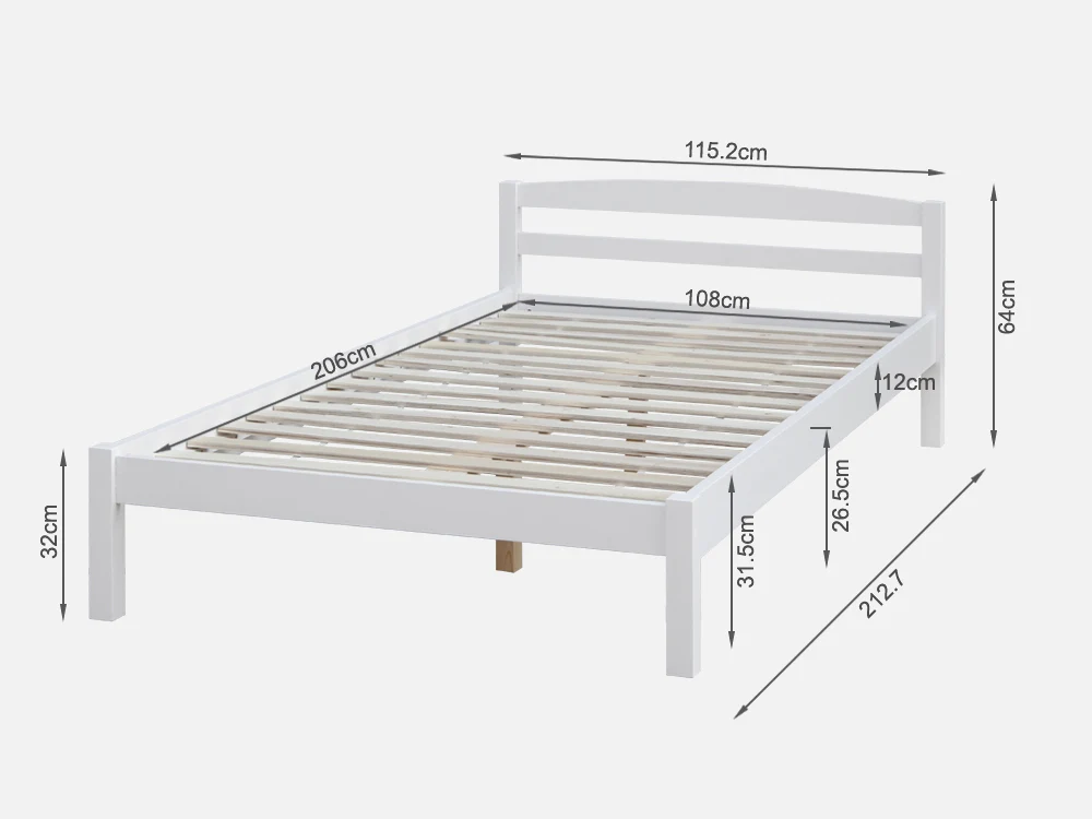 BLANC Wooden Bed - KING SINGLE - Image 6
