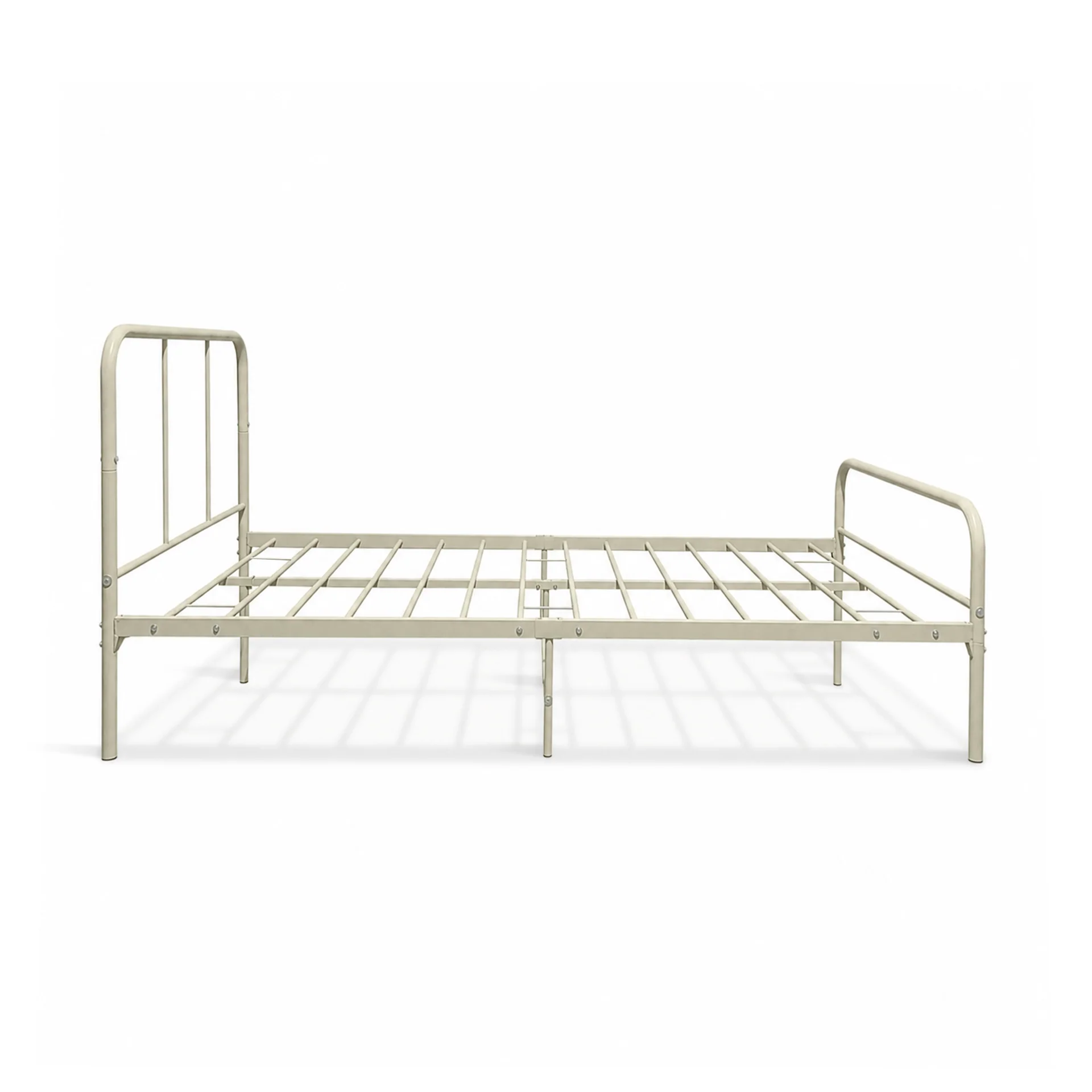 Bolt King Single Metal Bed Frame - Light Khaki - Image 10