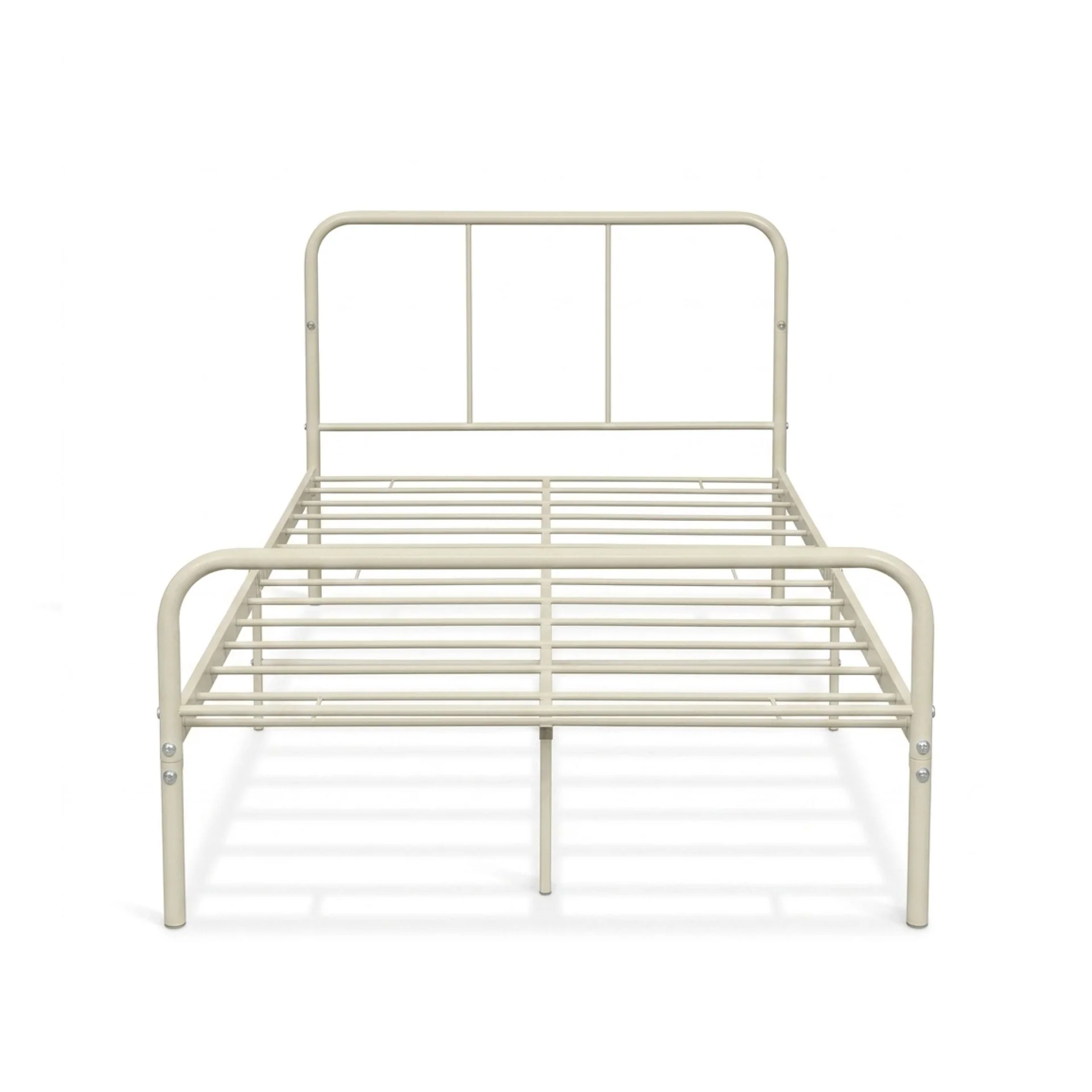 Bolt King Single Metal Bed Frame - Light Khaki - Image 11