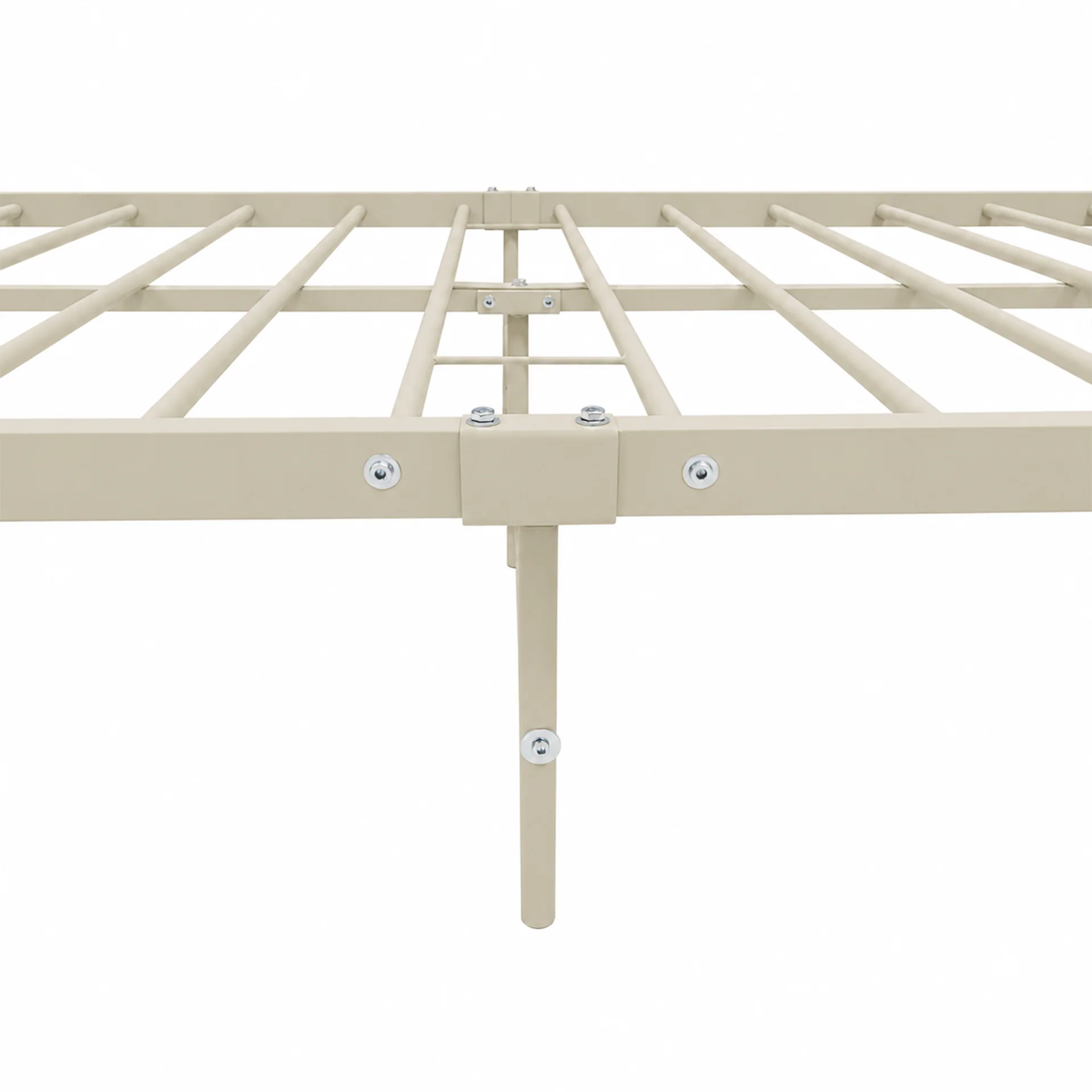 Bolt King Single Metal Bed Frame - Light Khaki - Image 14