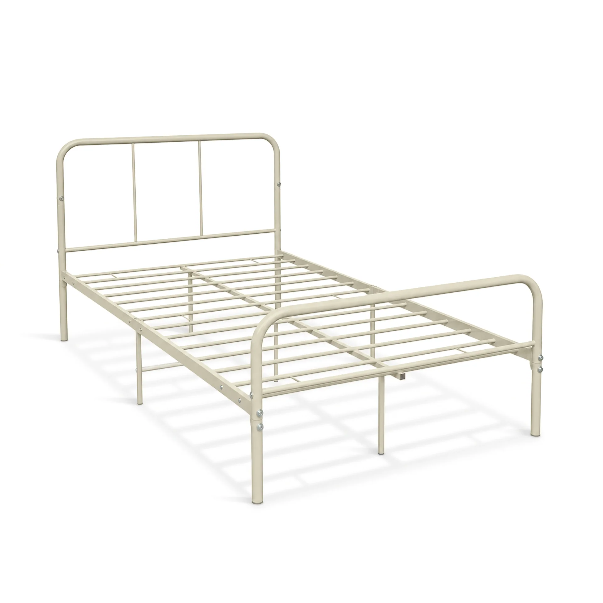 Bolt King Single Metal Bed Frame - Light Khaki - Image 9