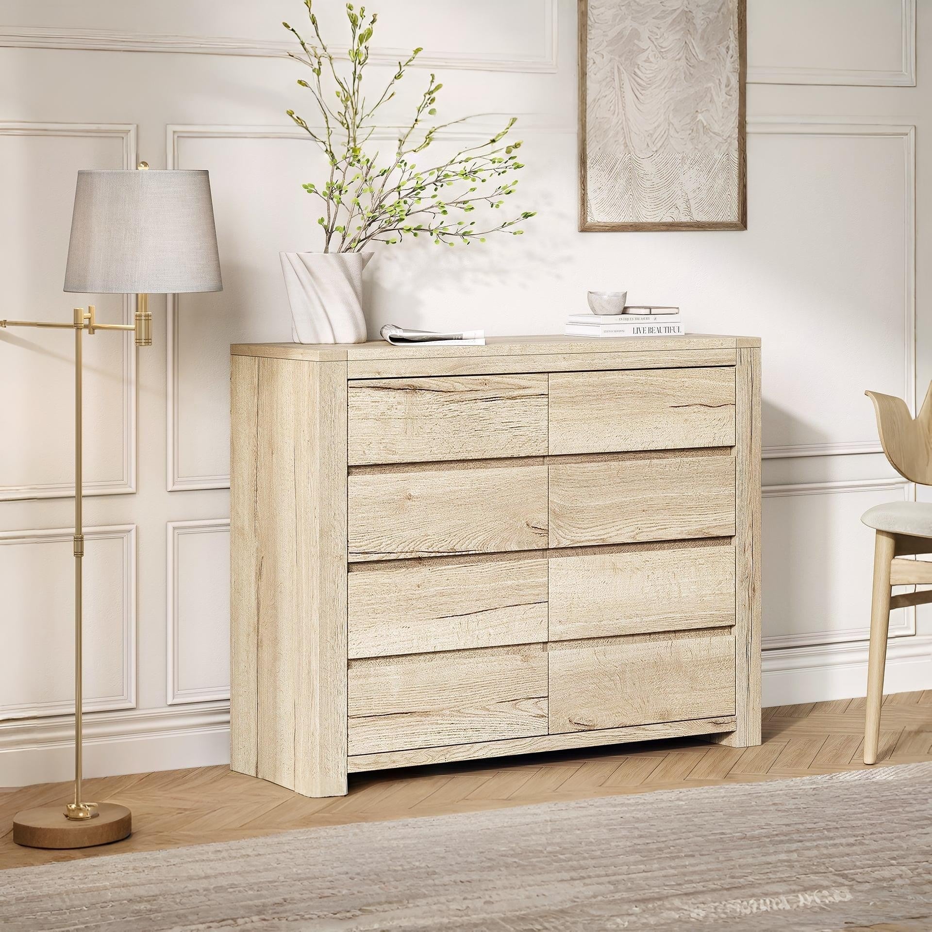 Borneo 8 Drawers Lowboy - Oak