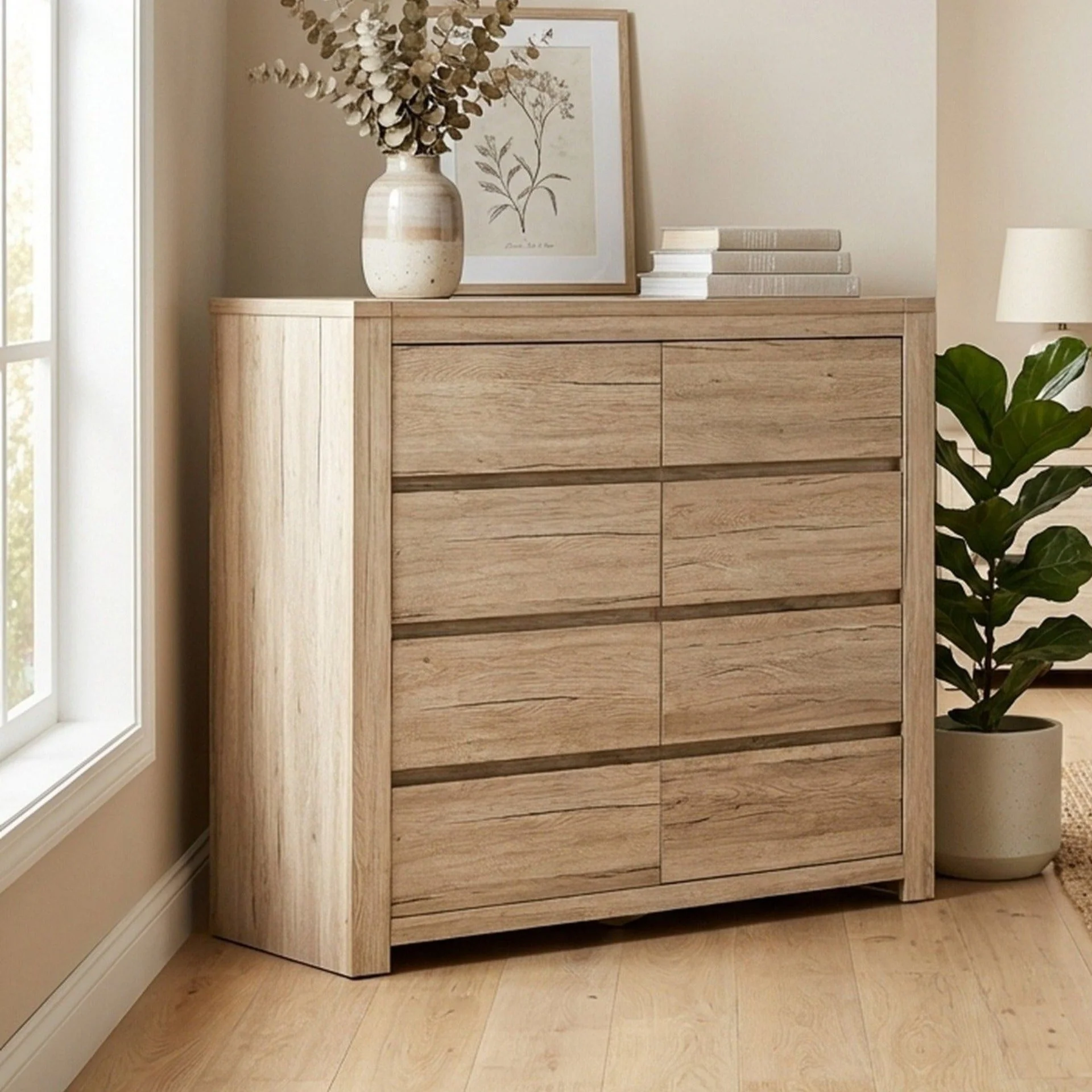 Borneo 8 Drawers Lowboy - Oak - Image 5