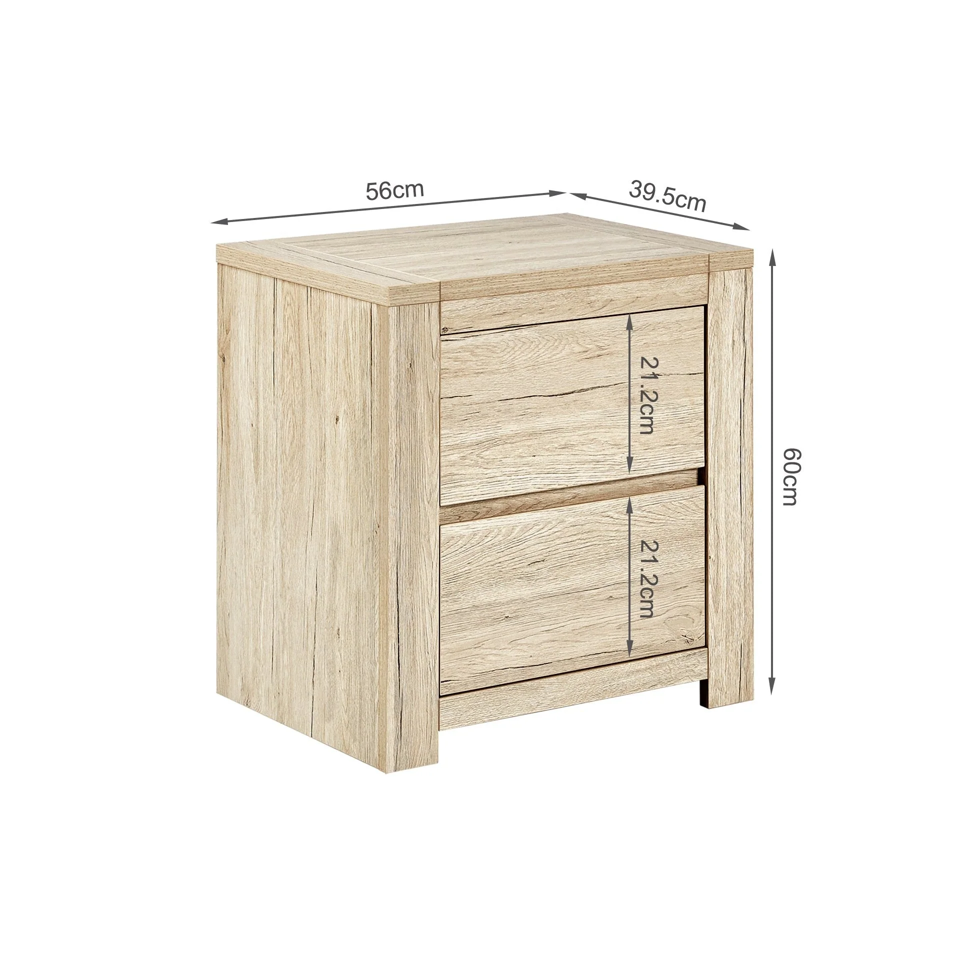 Borneo Wooden Bedside Table - Oak - Image 11