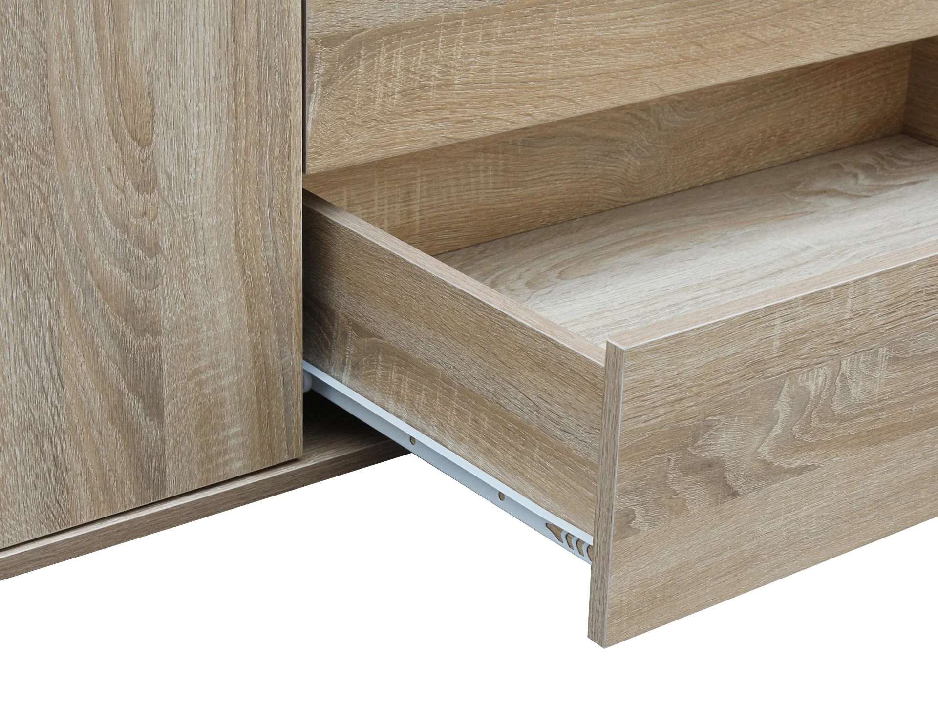 Bram 3 Door Wardrobe Cabinet with 2 Drawers - Oak - Image 6