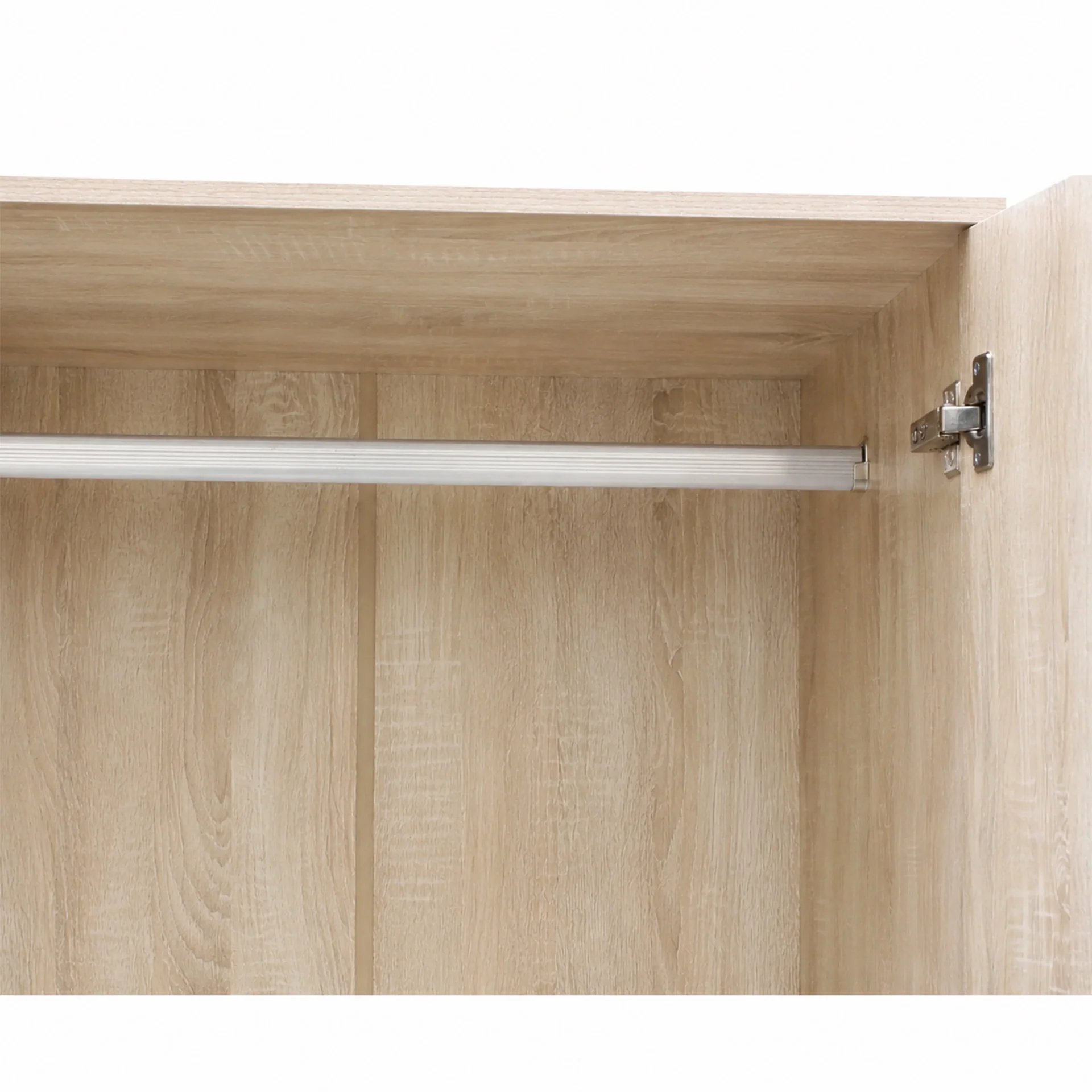 Bram 3 Door Wardrobe Cabinet with 2 Drawers - Oak - Image 8