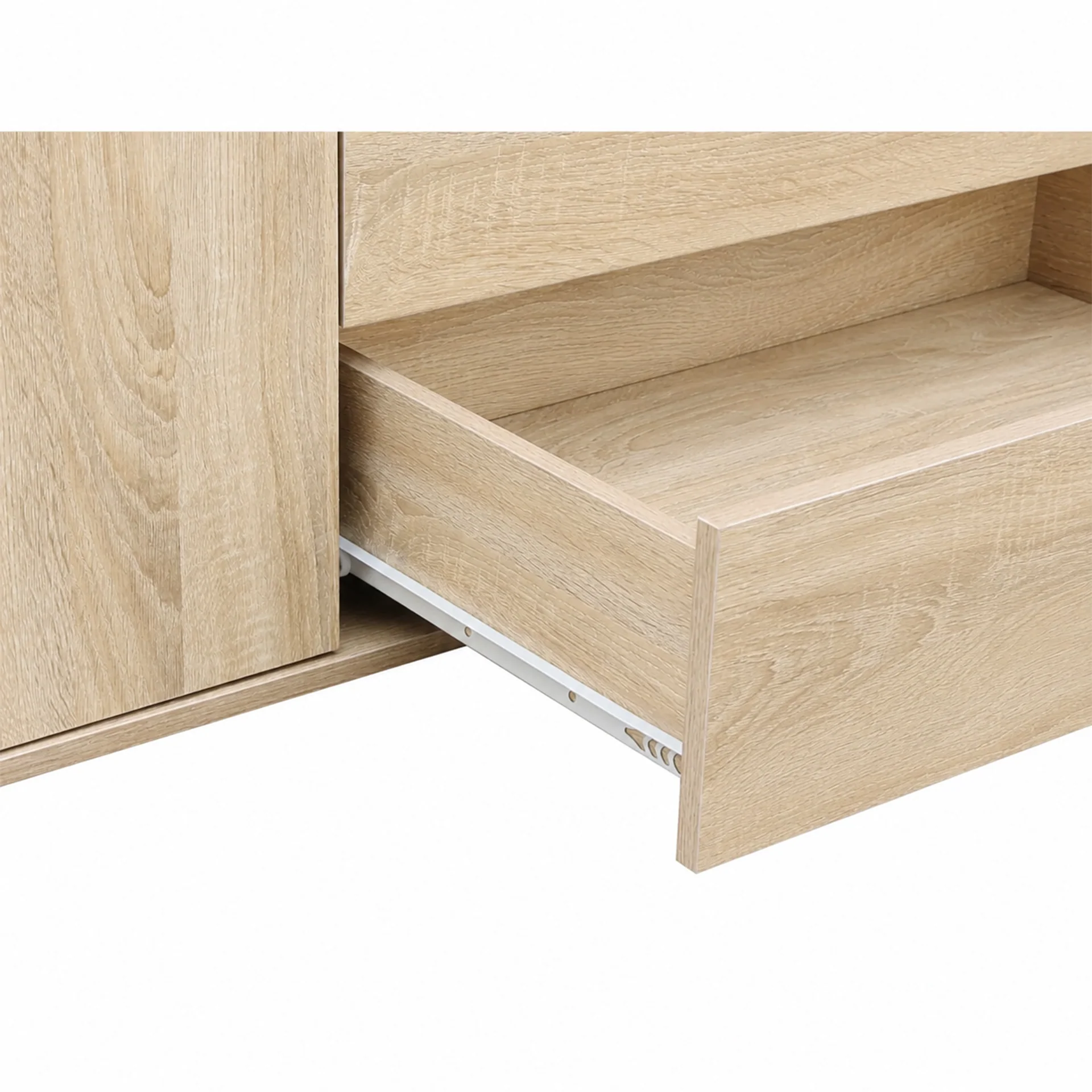 Bram 3 Door Wardrobe Cabinet with 2 Drawers - Oak - Image 9