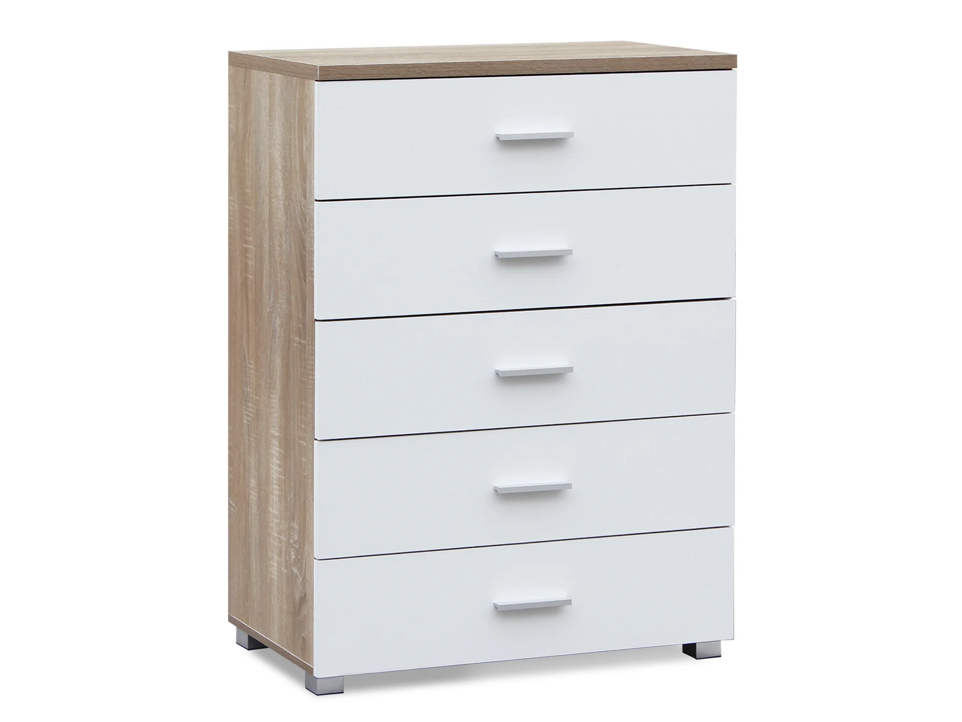 Bram Tallboy 5 Drawer Chest Dresser - Oak - Image 2