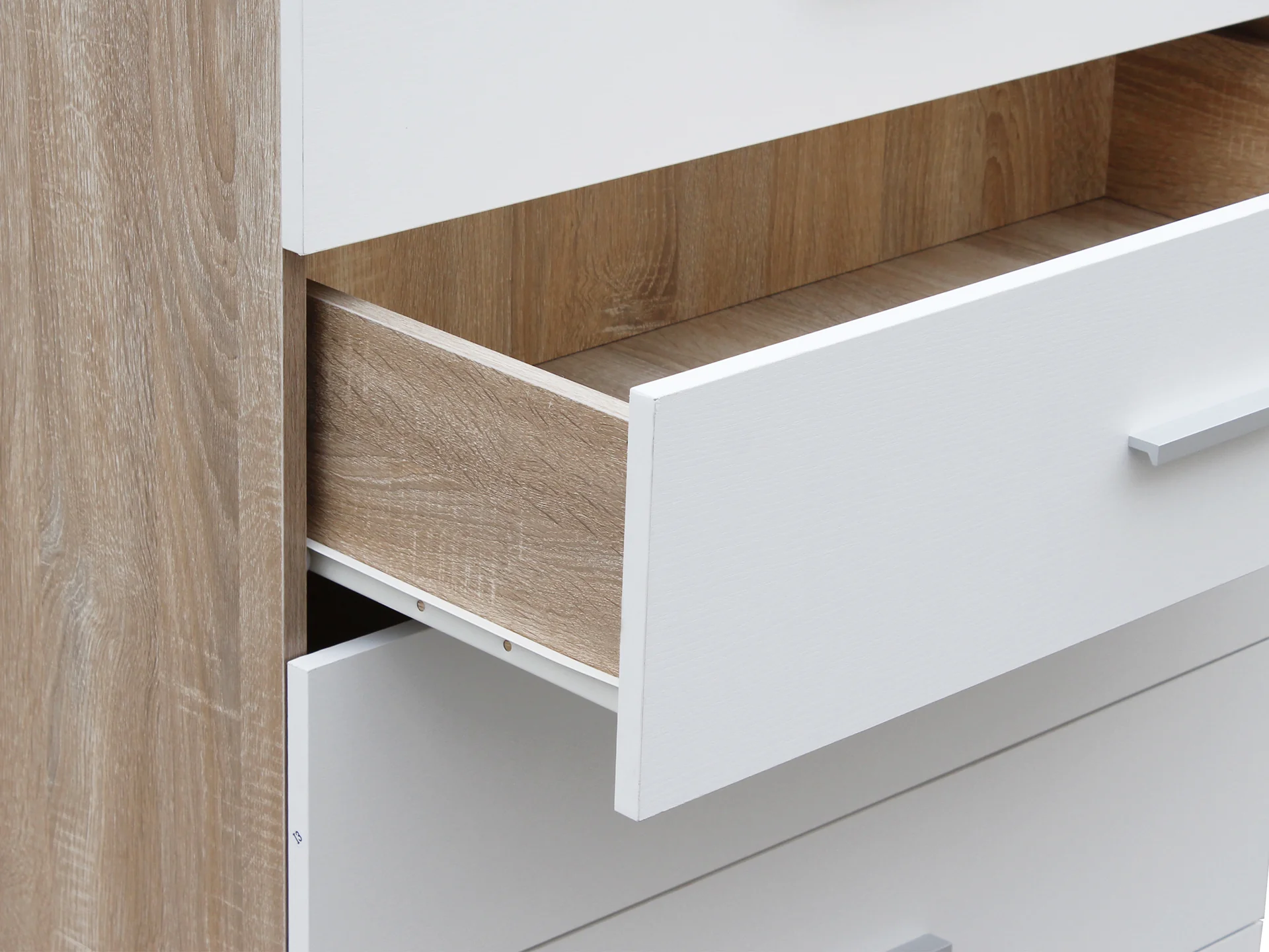 Bram Tallboy 5 Drawer Chest Dresser - Oak - Image 8