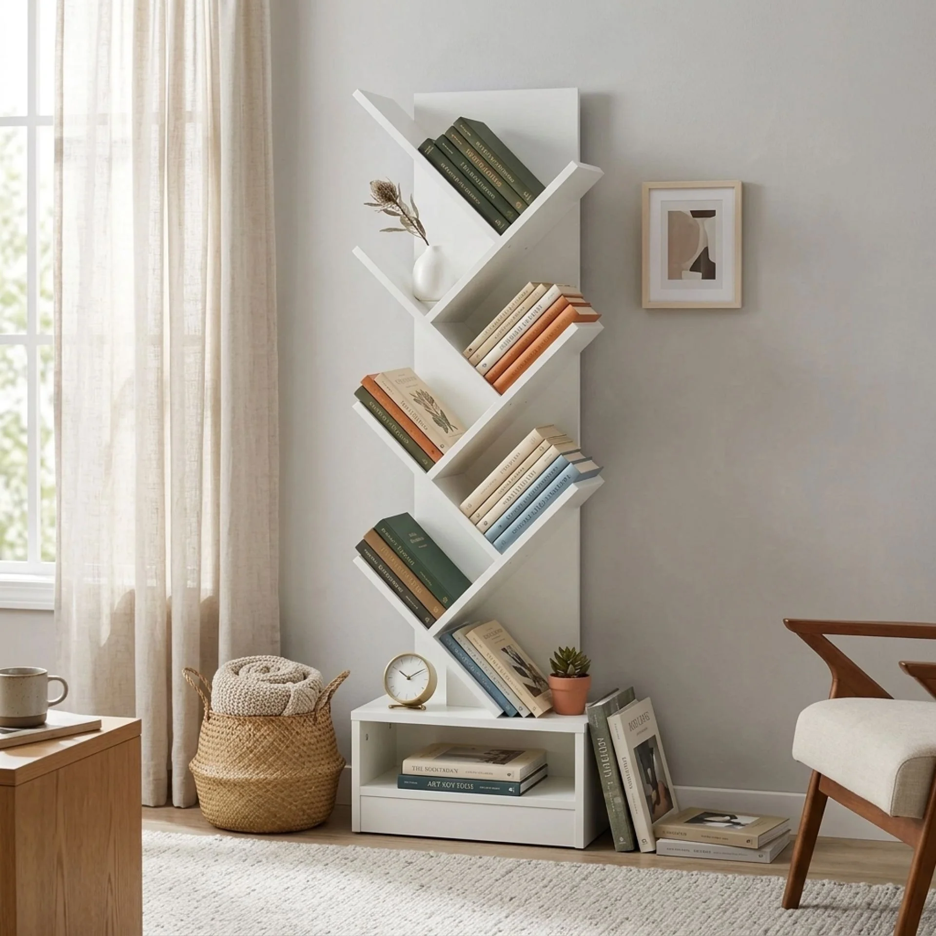 Briza 7 Tier Tree Bookshelf - White - Image 2