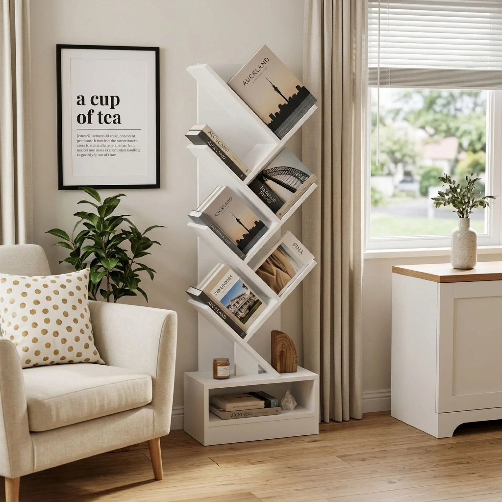 Briza 7 Tier Tree Bookshelf - White - Image 4