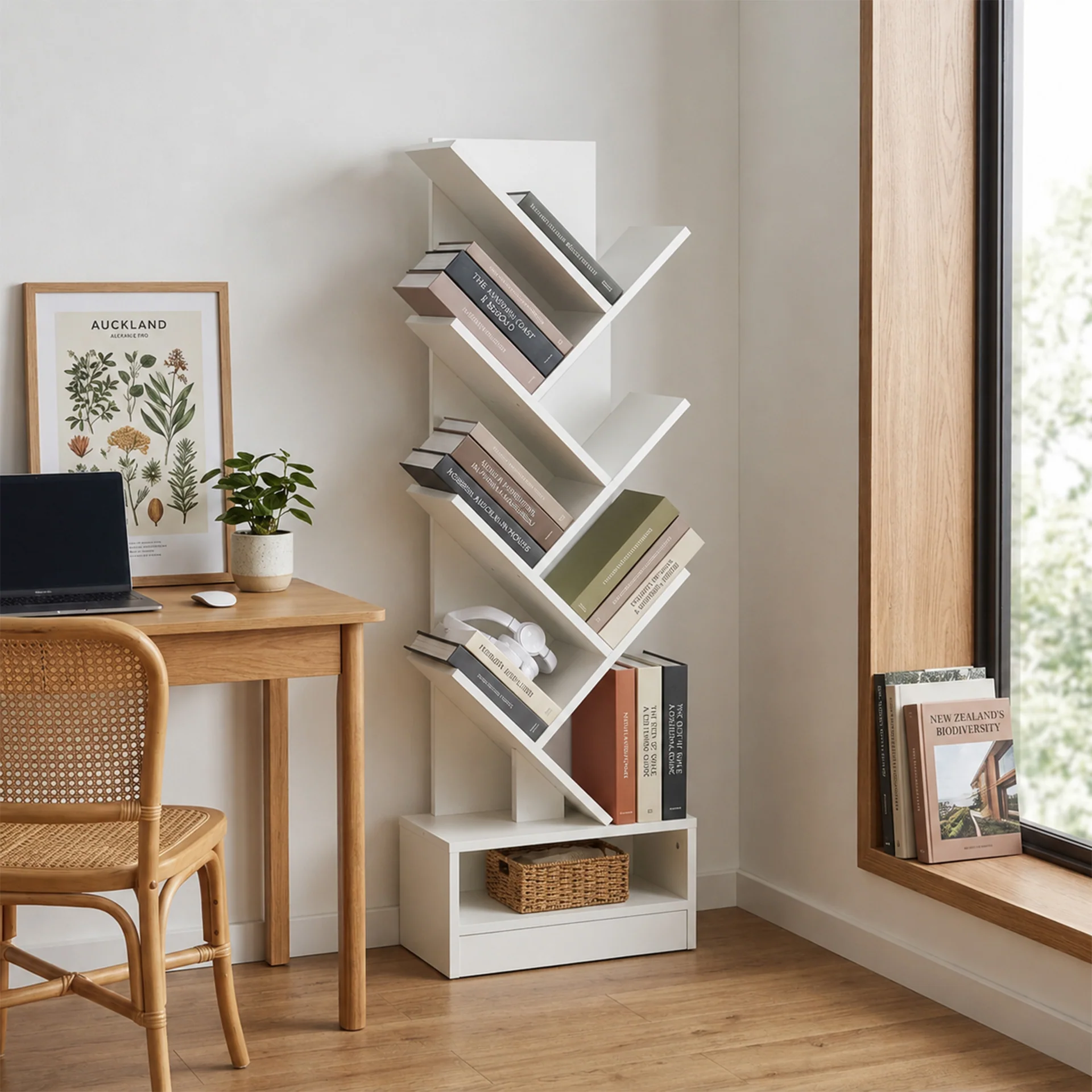 Briza 7 Tier Tree Bookshelf - White - Image 5
