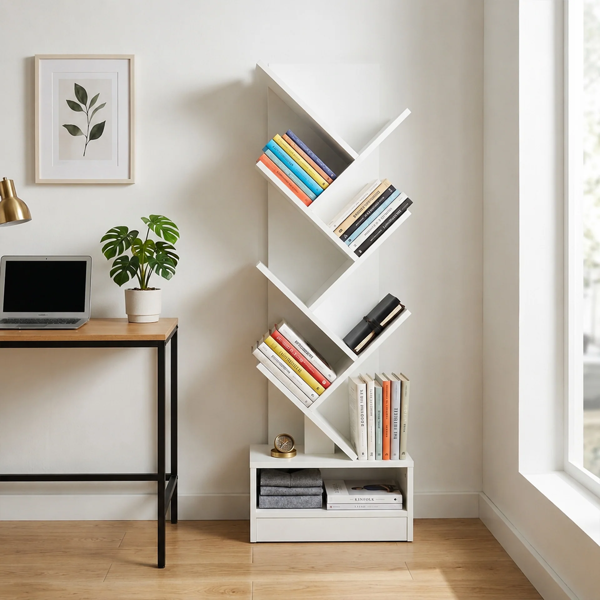 Briza 7 Tier Tree Bookshelf - White - Image 6