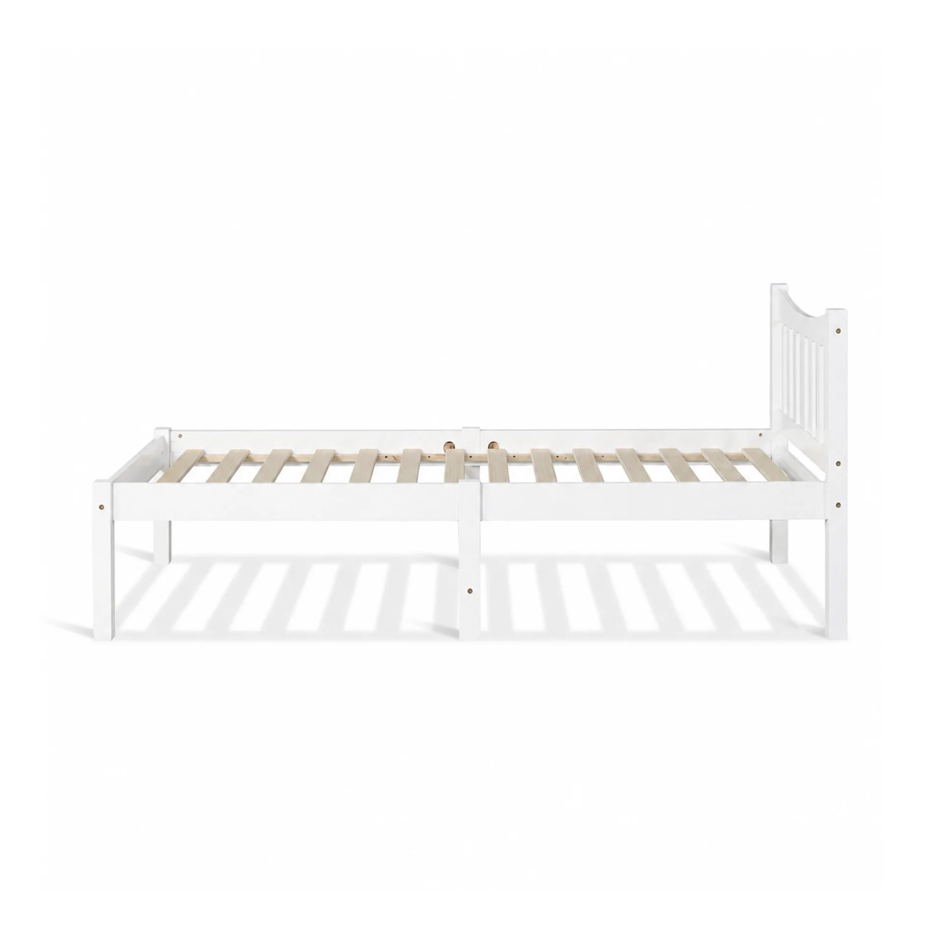 Capra Single Wooden Bed Frame - White - Image 10