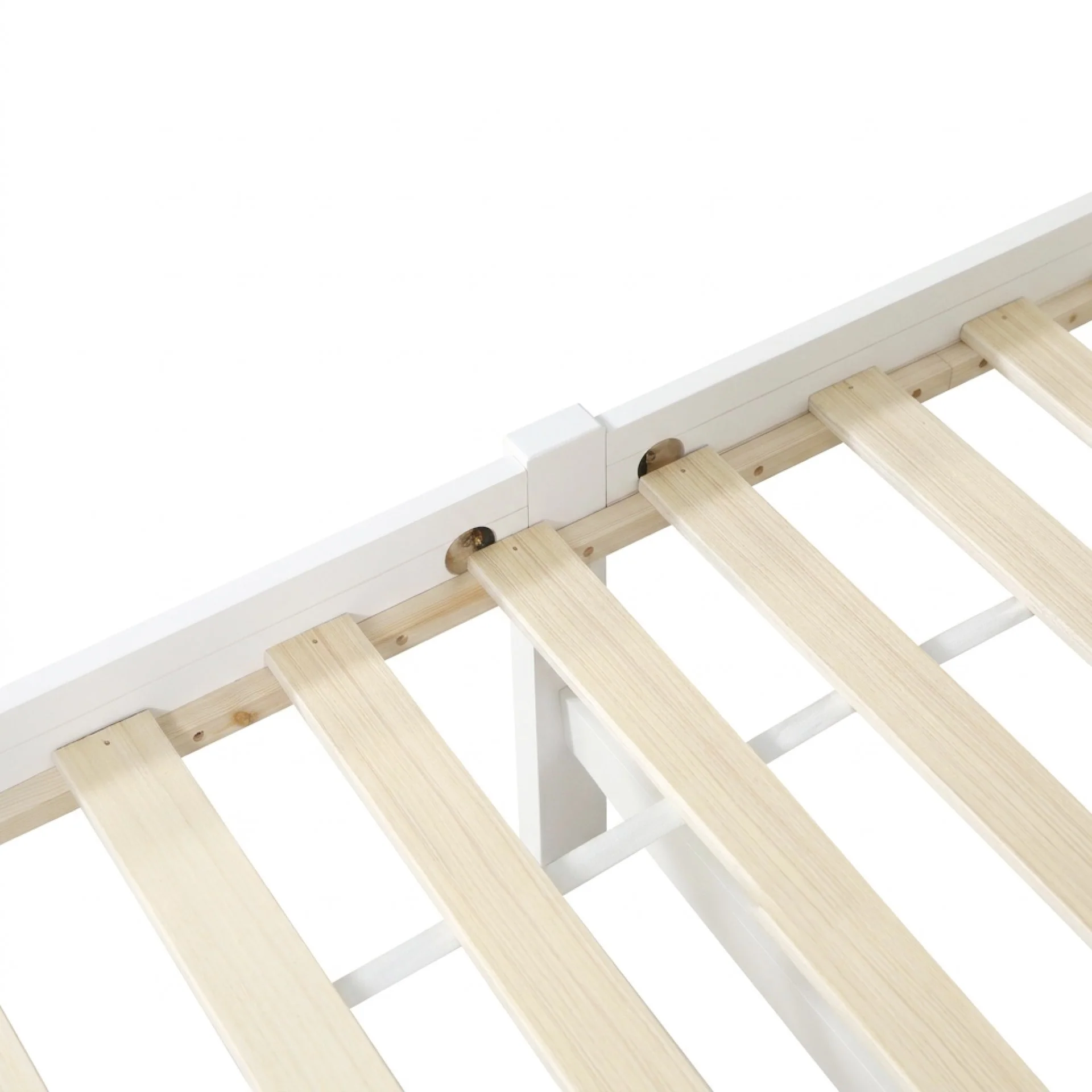 Capra Single Wooden Bed Frame - White - Image 11