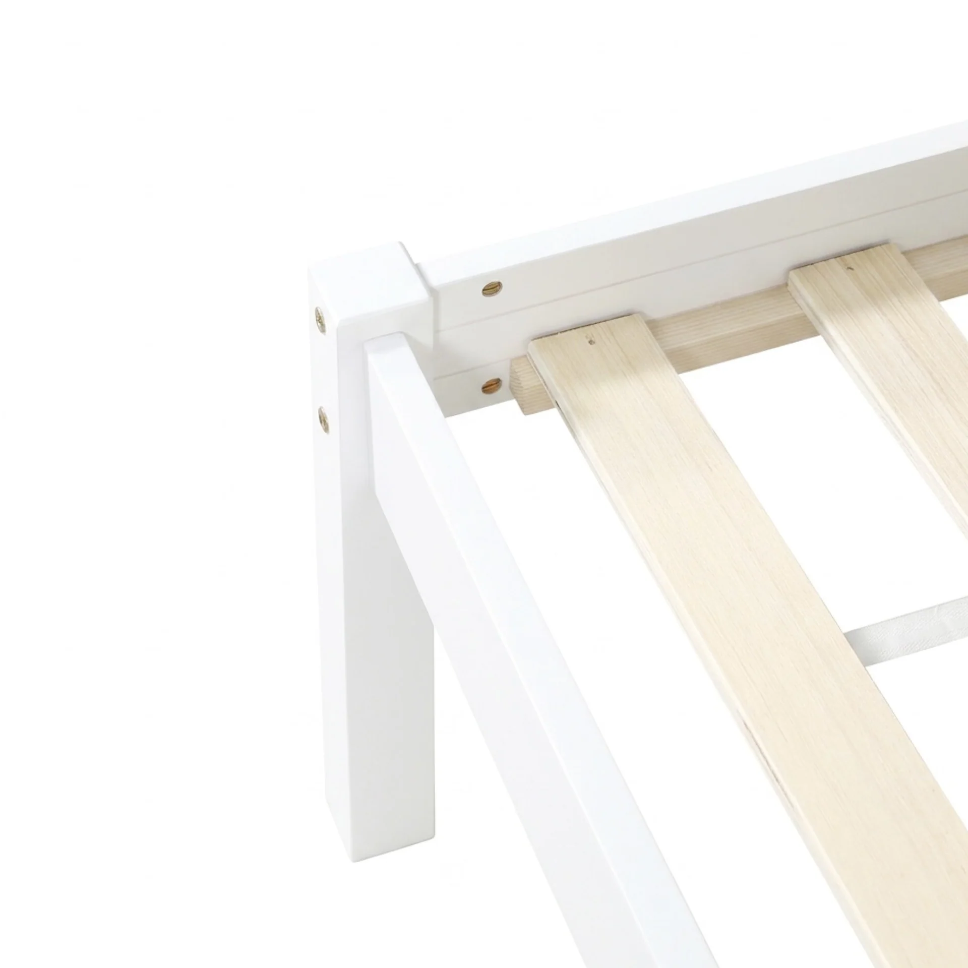 Capra Single Wooden Bed Frame - White - Image 12
