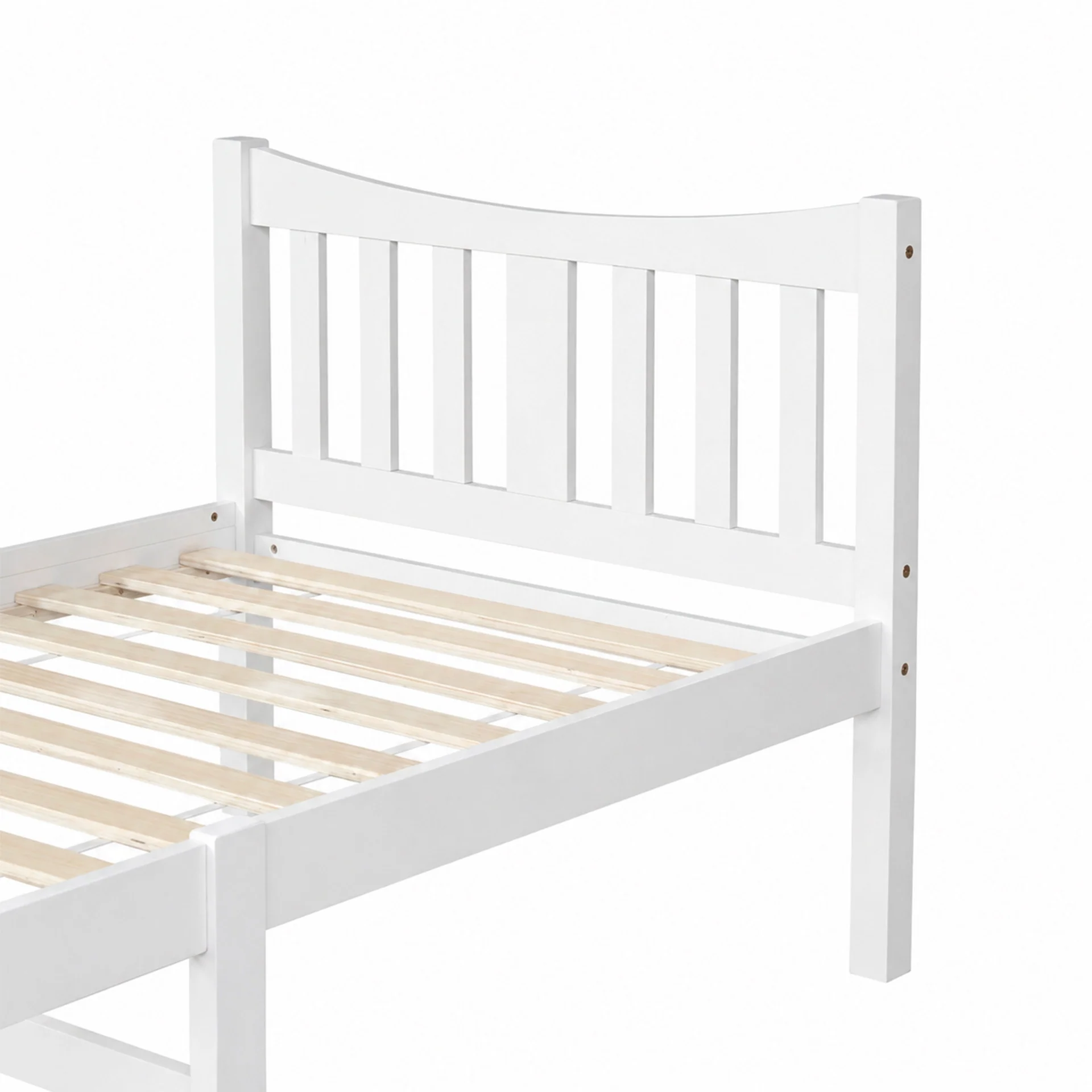 Capra Single Wooden Bed Frame - White - Image 13