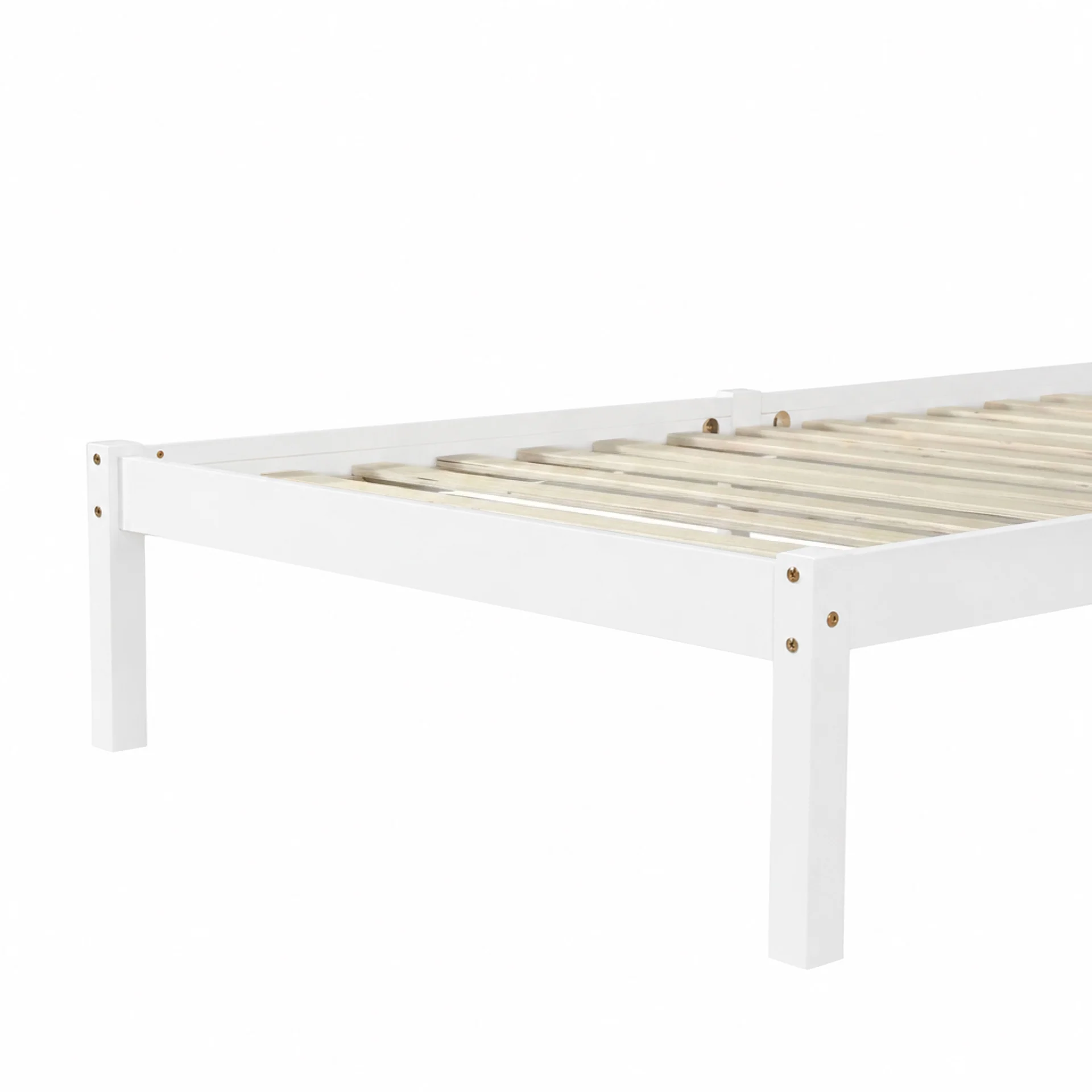 Capra Single Wooden Bed Frame - White - Image 14