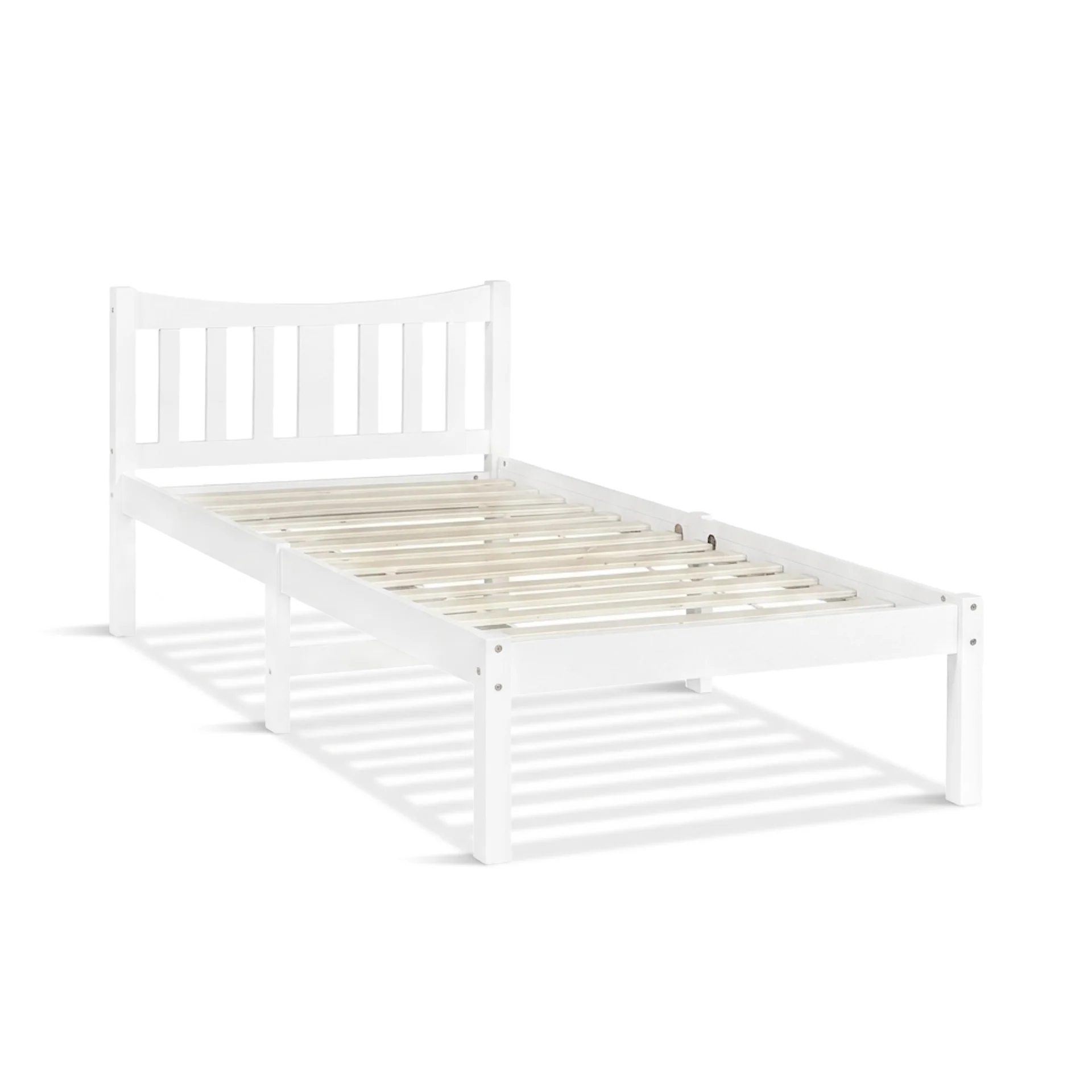 Capra Single Wooden Bed Frame - White - Image 8