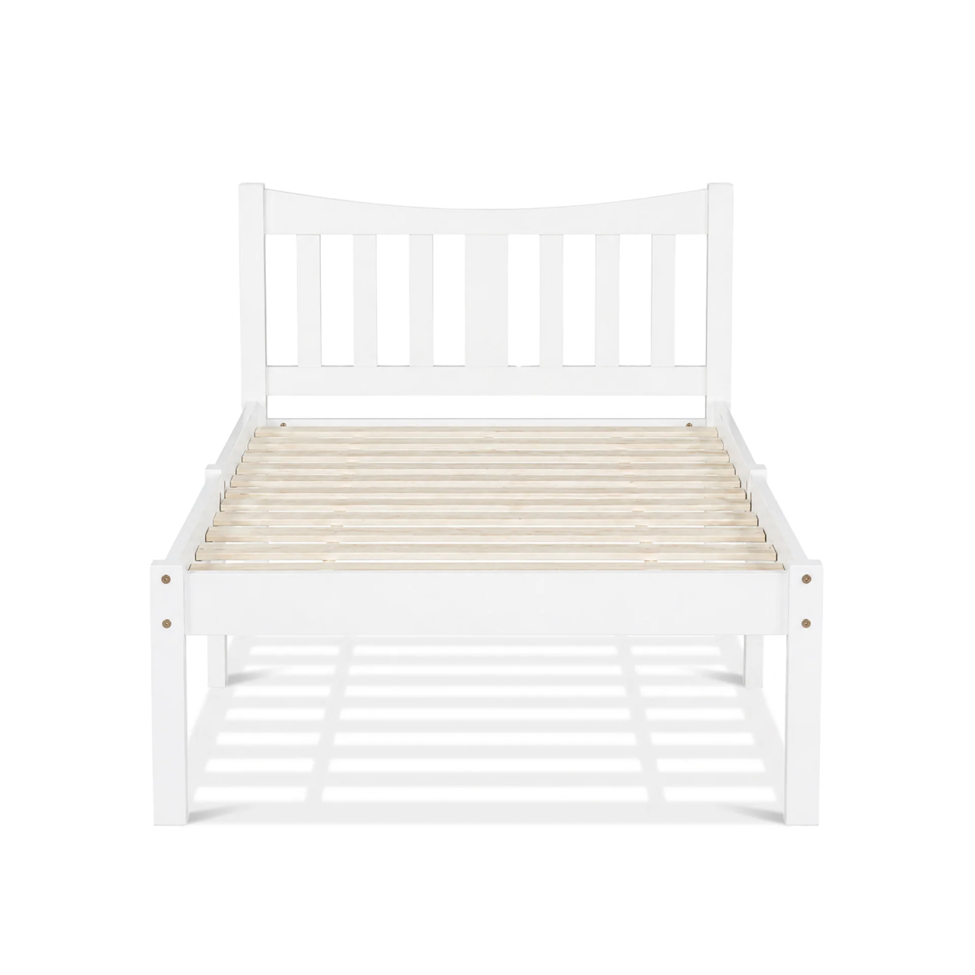 Capra Single Wooden Bed Frame - White - Image 9