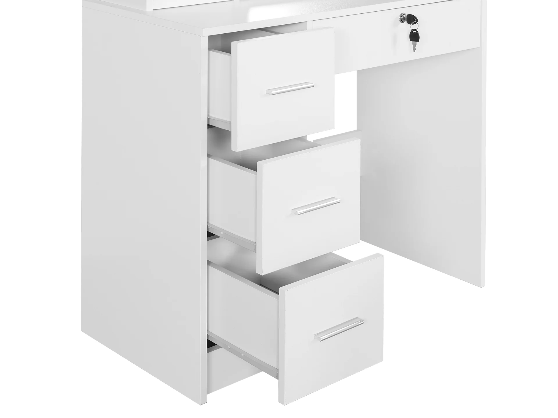 Carnation Dressing Table With Drawers Set 2pcs - White - Image 10
