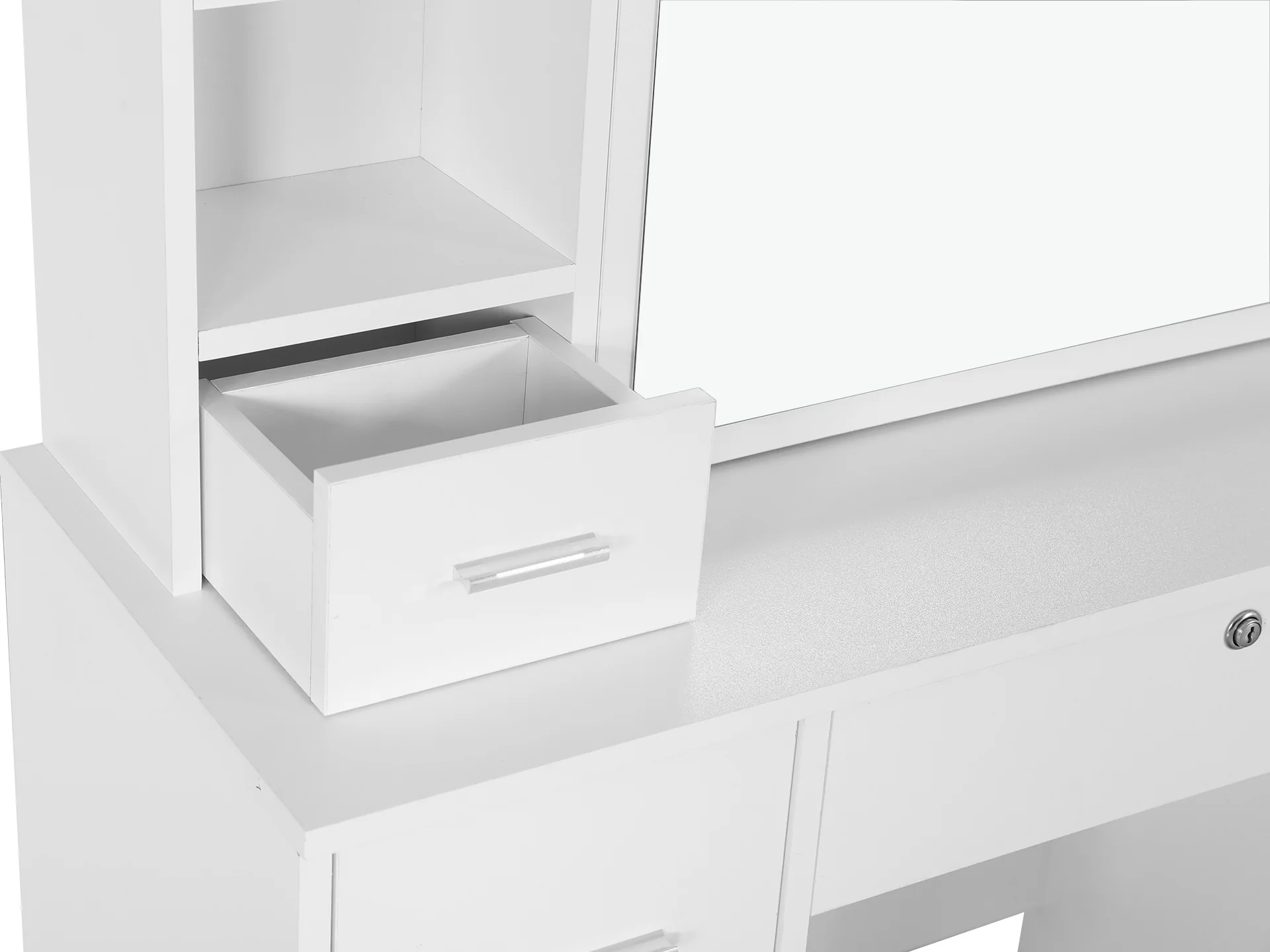 Carnation Dressing Table With Drawers Set 2pcs - White - Image 8