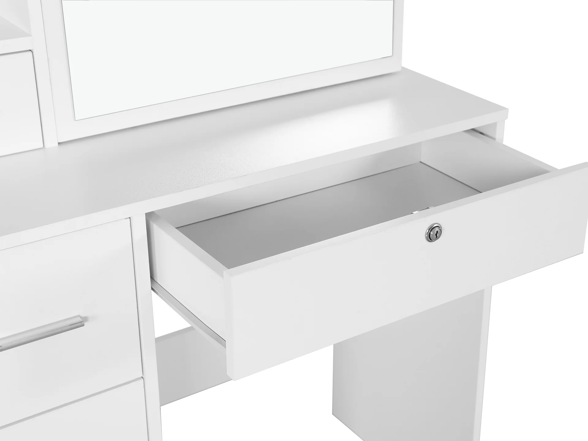 Carnation Dressing Table With Drawers Set 2pcs - White - Image 9